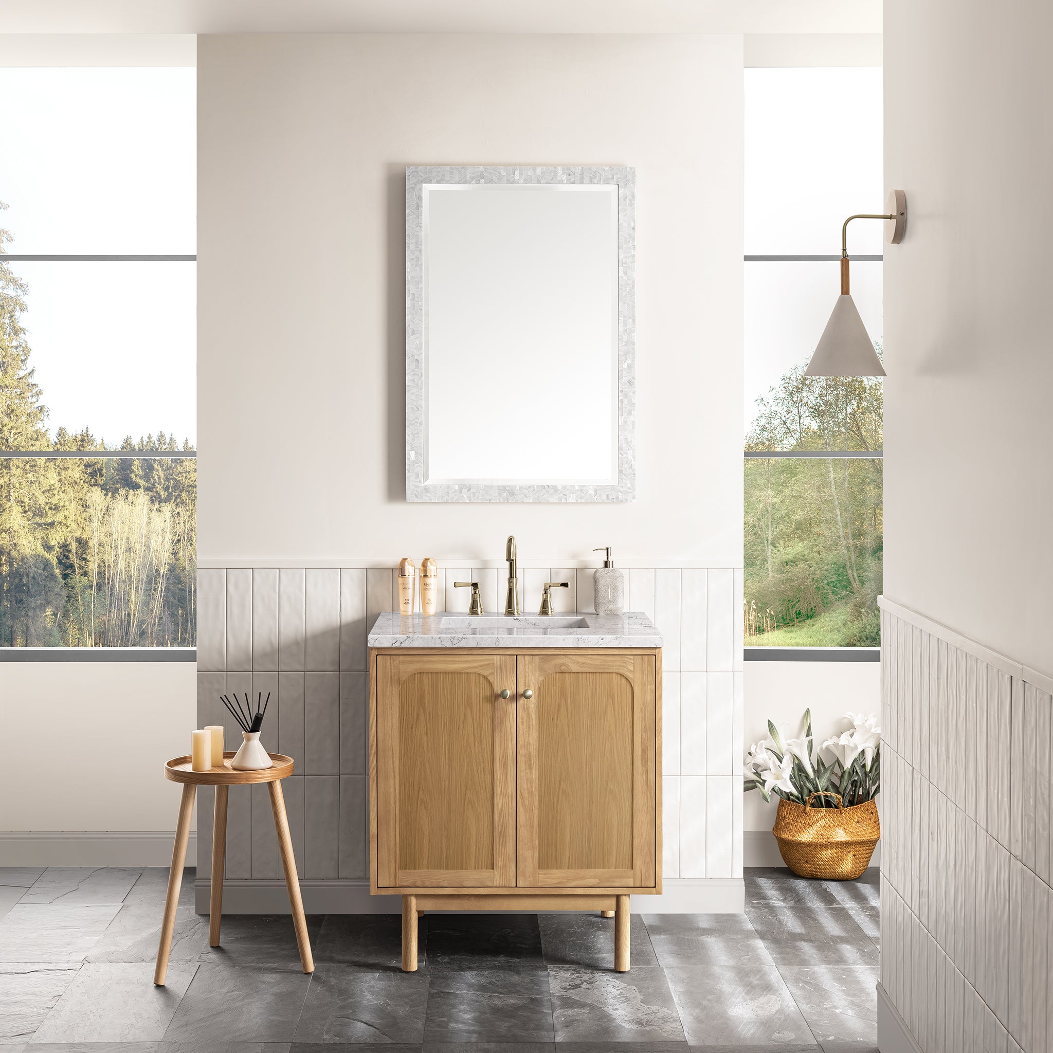 James Martin Laurent 30" Single Vanity in Light Natural Oak with 3cm Countertop