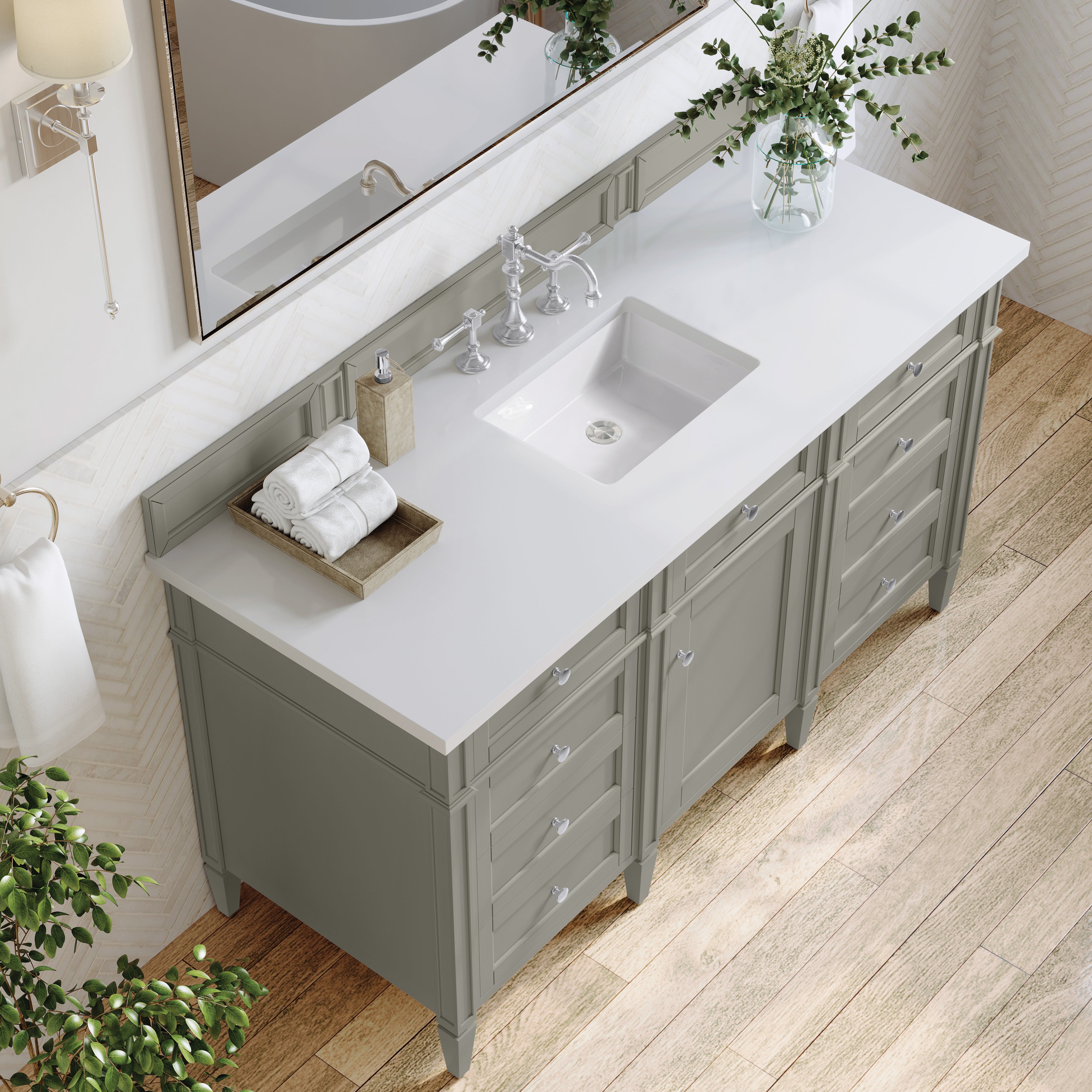 James Martin Brittany 60" Single Vanity in Urban Gray with 3cm Countertop