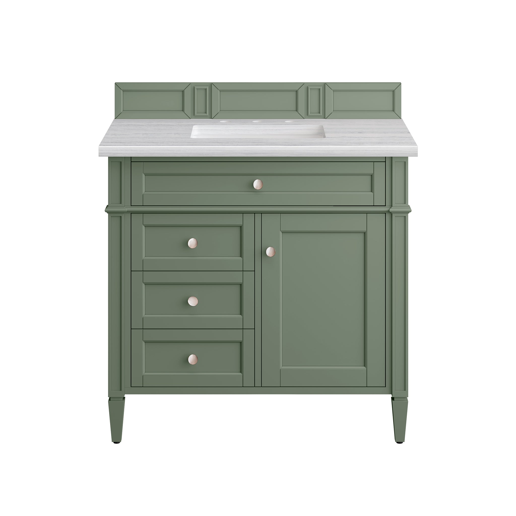 James Martin Brittany 36" Single Vanity in Smokey Celadon with 3cm Countertop