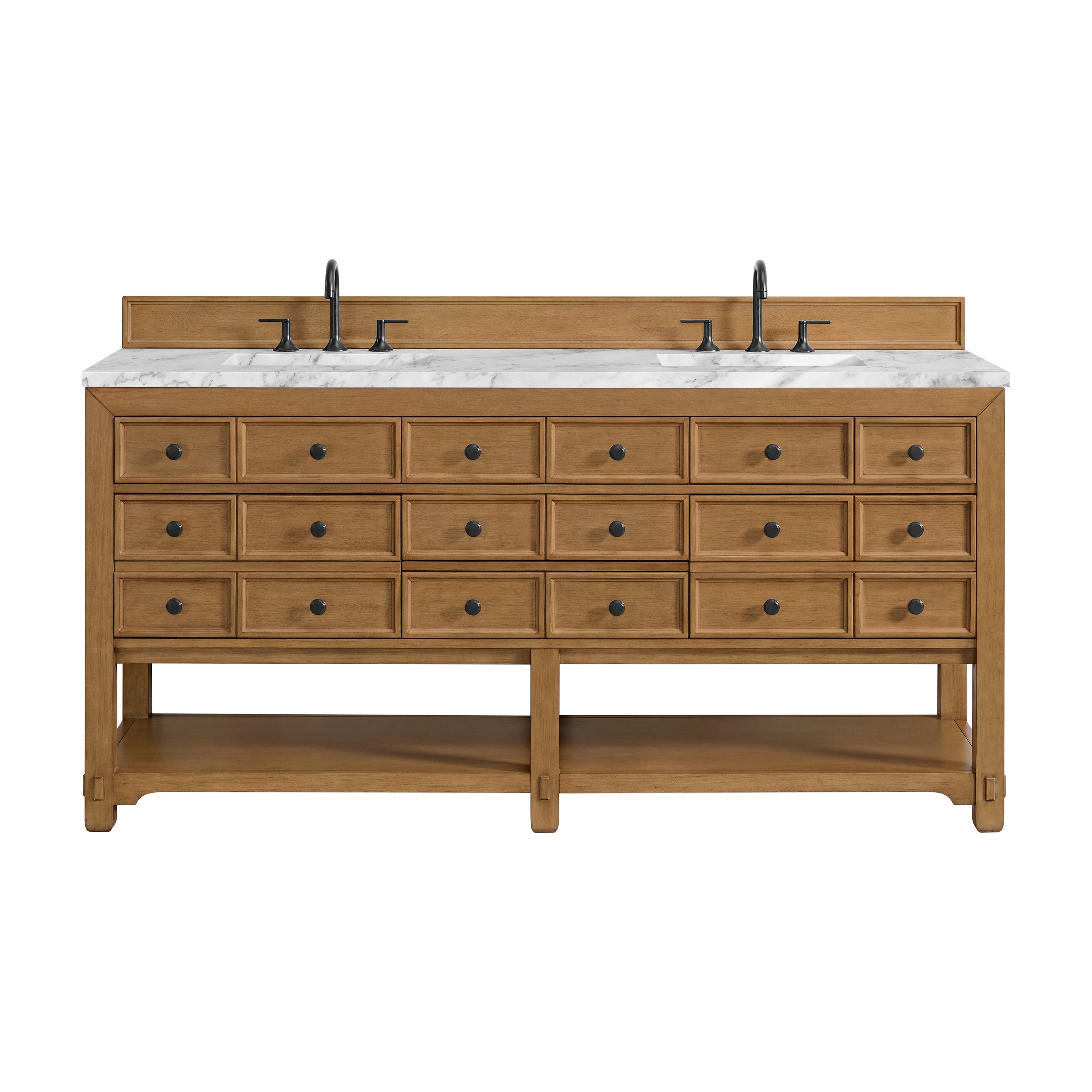 James Martin Malibu 72" Double Vanity in Amber Birch with 3cm Countertop