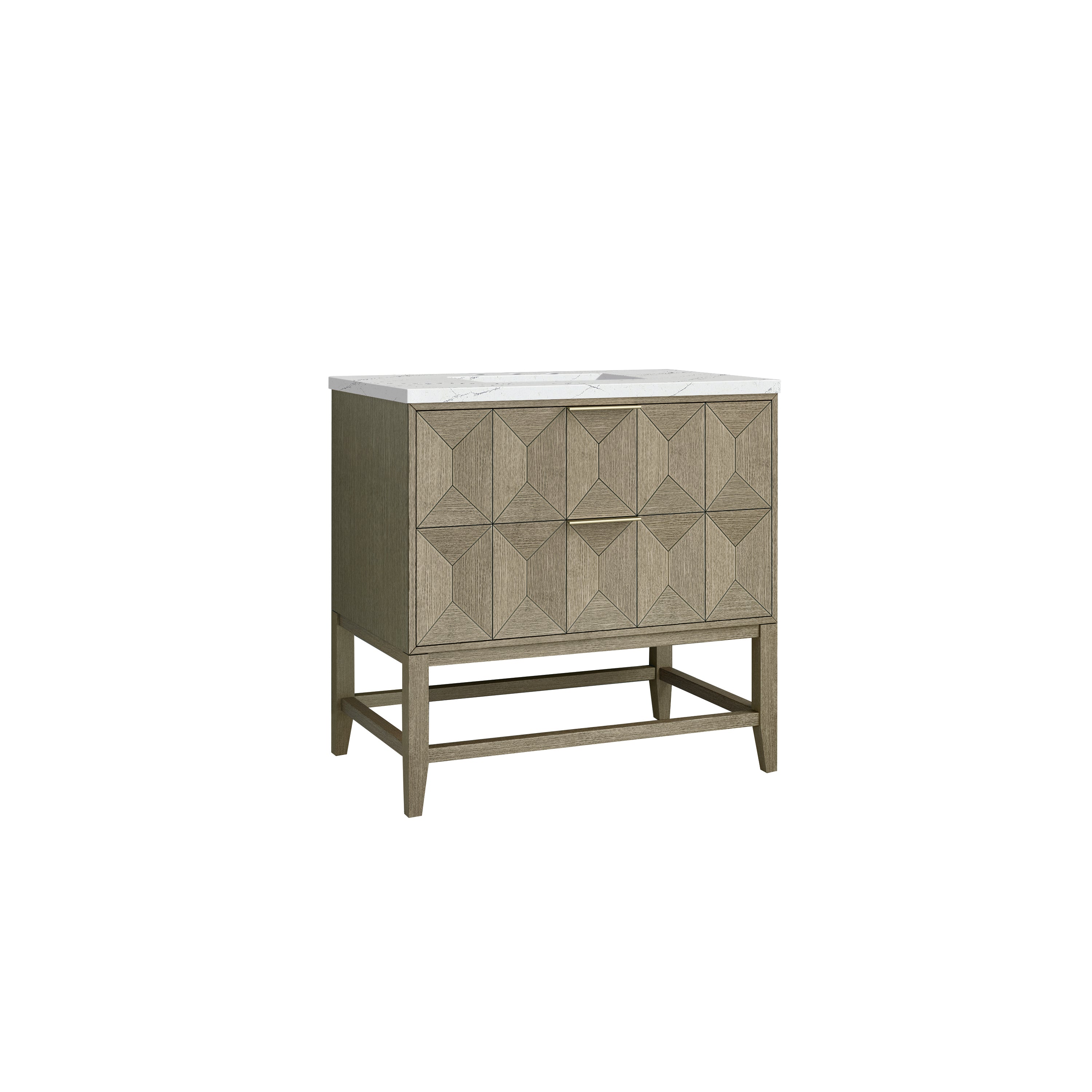 James Martin Emmeline 36" Single Vanity in Pebble Oak with 3cm Countertop