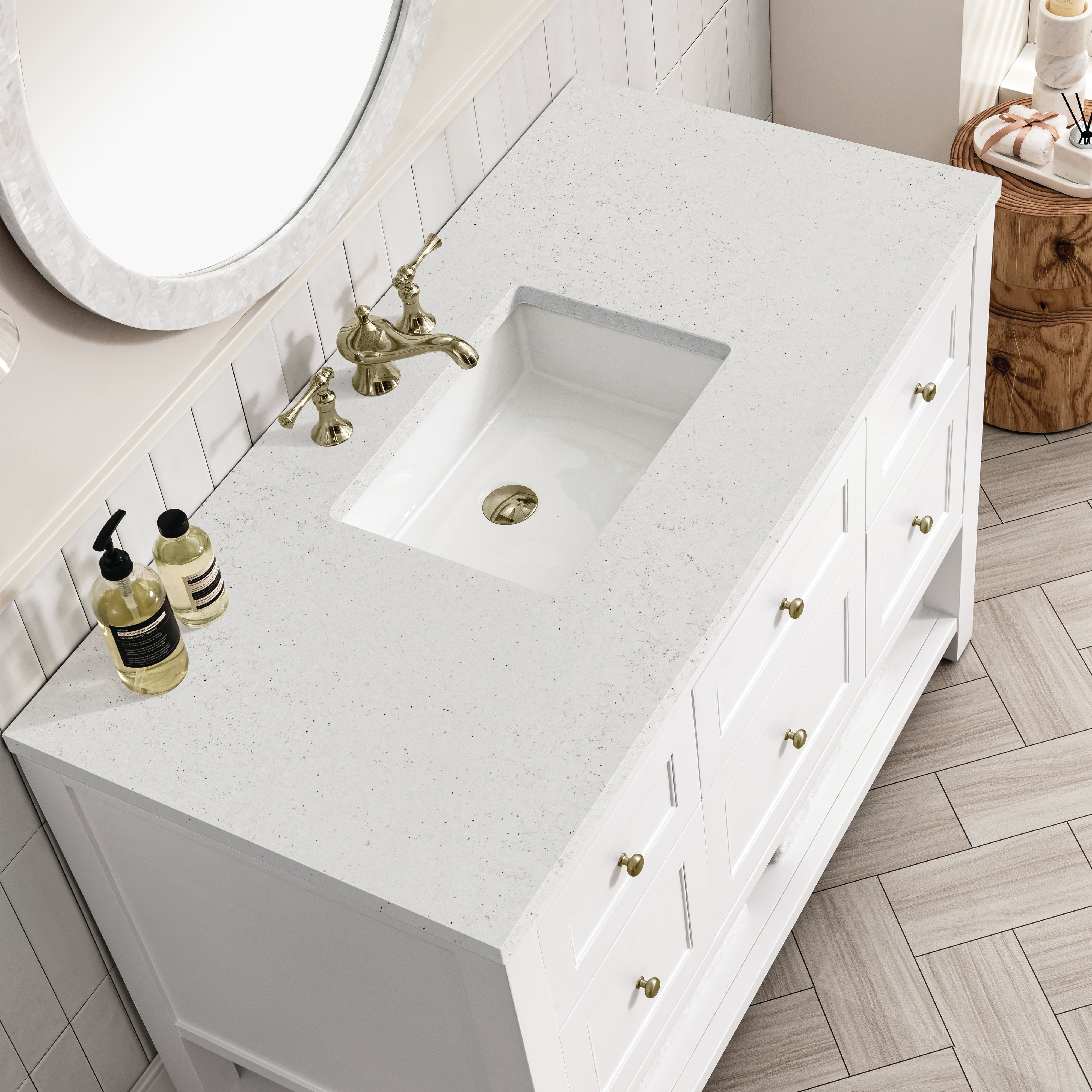 James Martin Breckenridge 48" Single Vanity in Bright White with 3cm Countertop