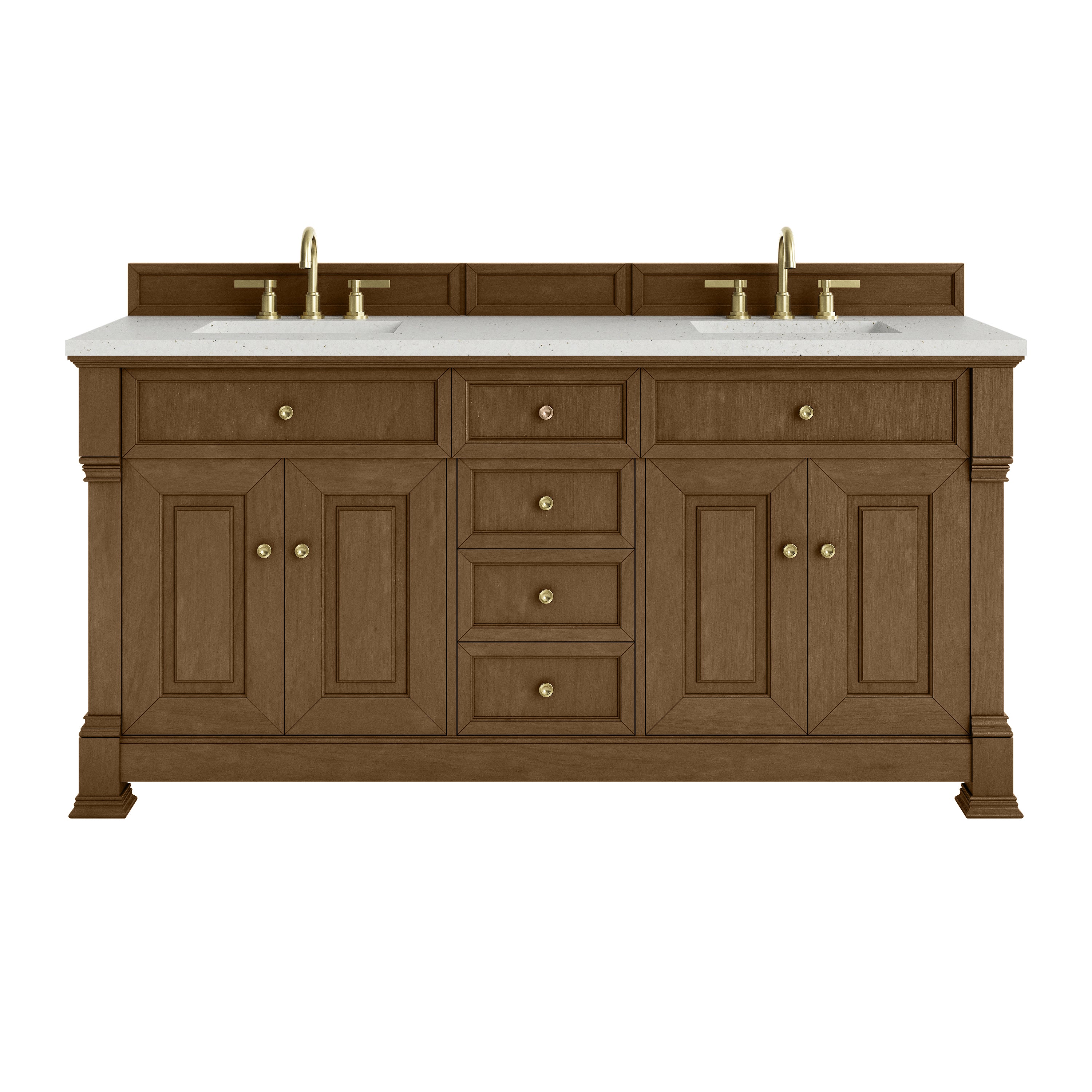 James Martin Brookfield 72" Double Vanity in Honey Oak with 3cm Countertop