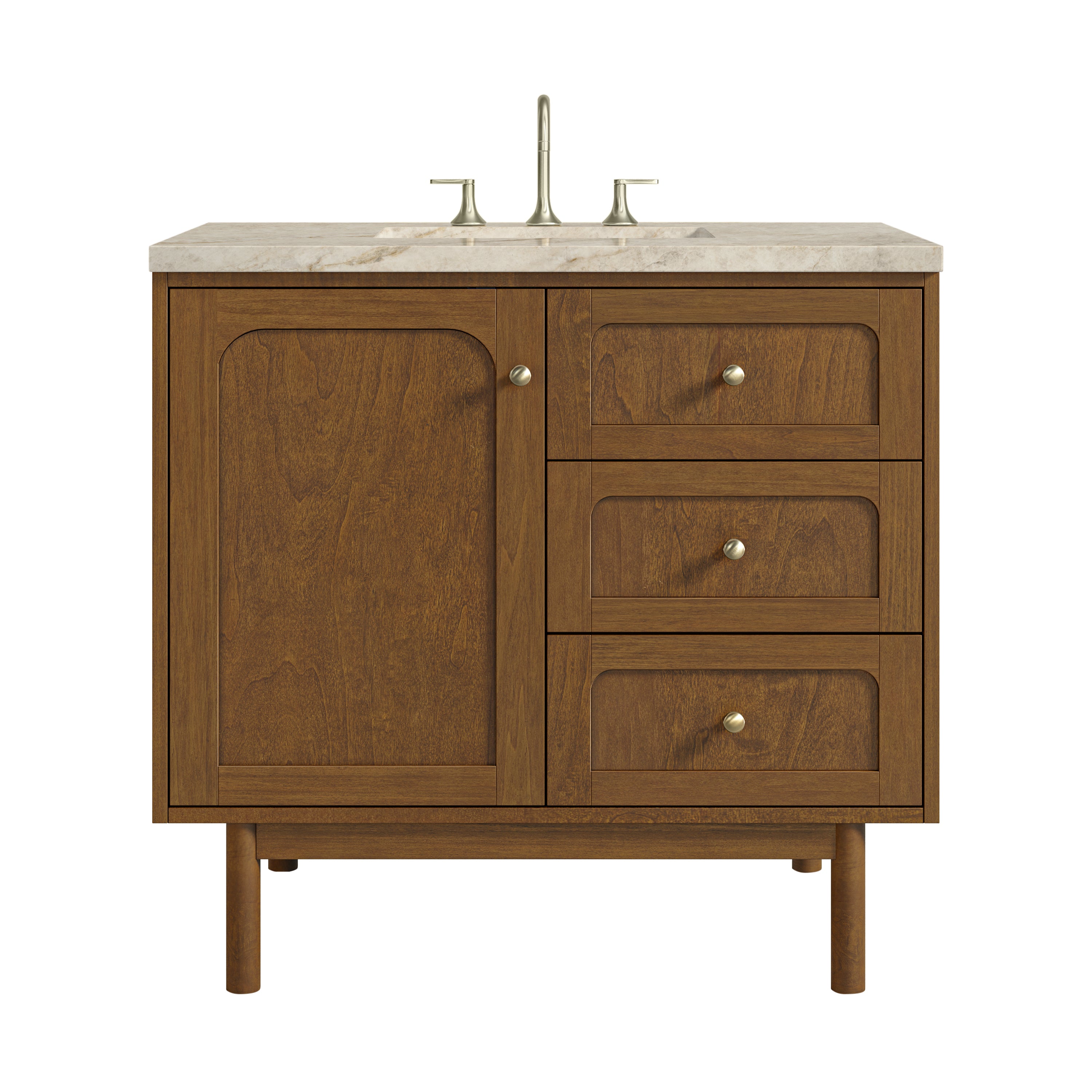 James Martin Laurent 36" Single Vanity in Honey Oak with 3cm Countertop