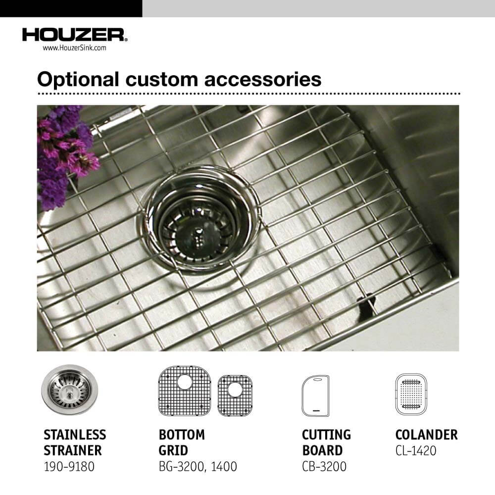 32.25" X 20.5" Stainless Steel Undermount 70/30 Double Bowl Kitchen Sink, Small Bowl Left
