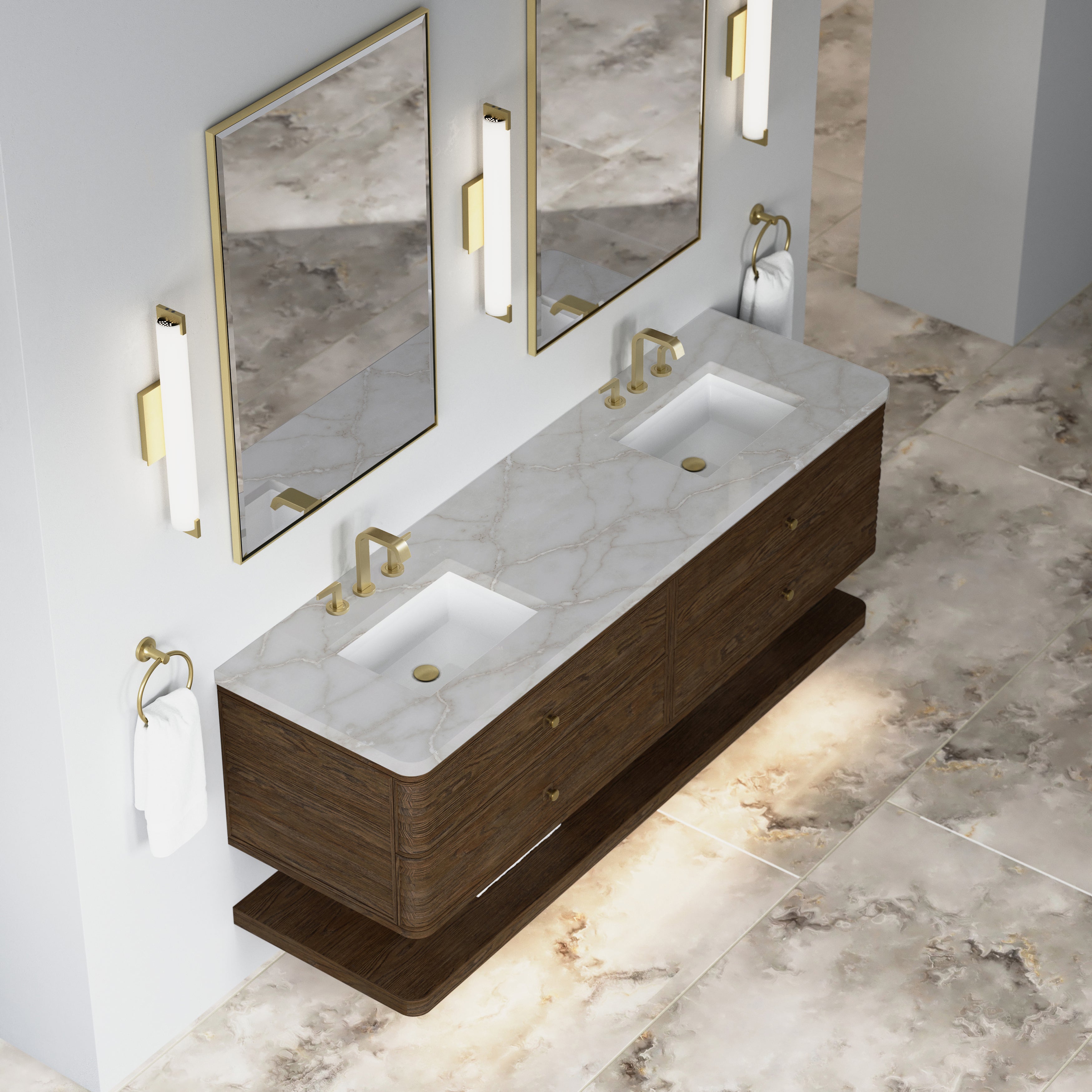 James Martin Allamari 72" Double Vanity in Sable with 3cm Countertop