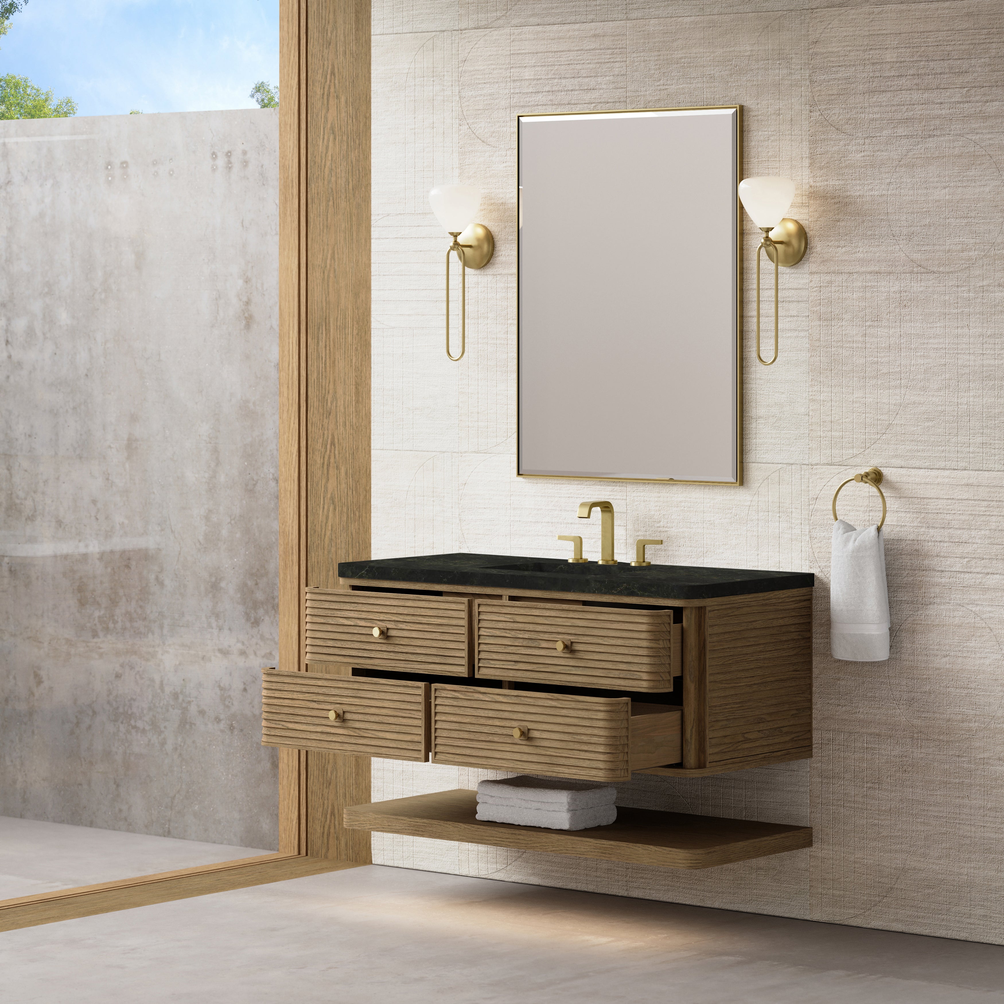 James Martin Allamari 48" Single Vanity in Dune Mist with 3cm Countertop