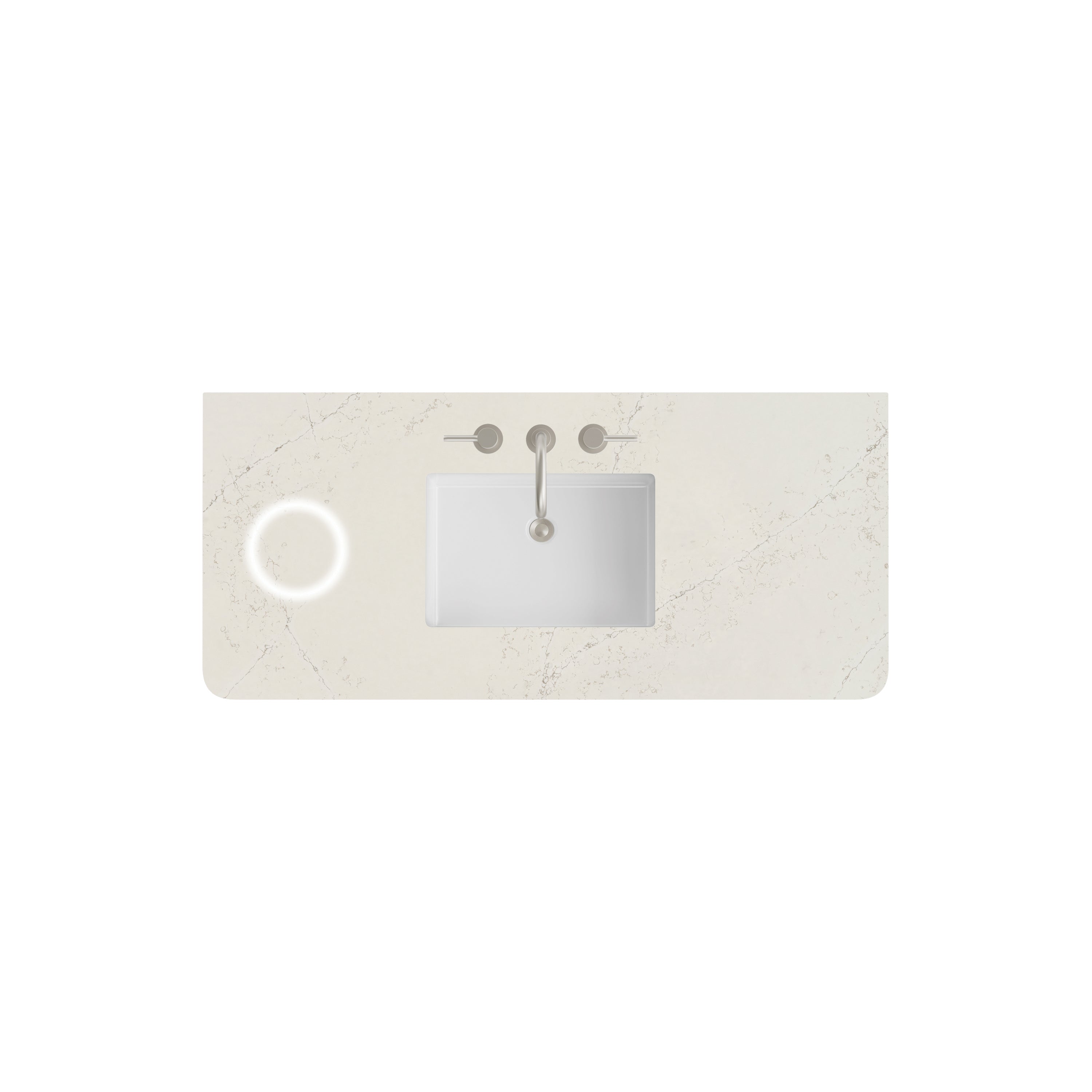 James Martin 48" Single Radius Cut Top with Sink & FreePower Wireless Charger, Widespread 3cm