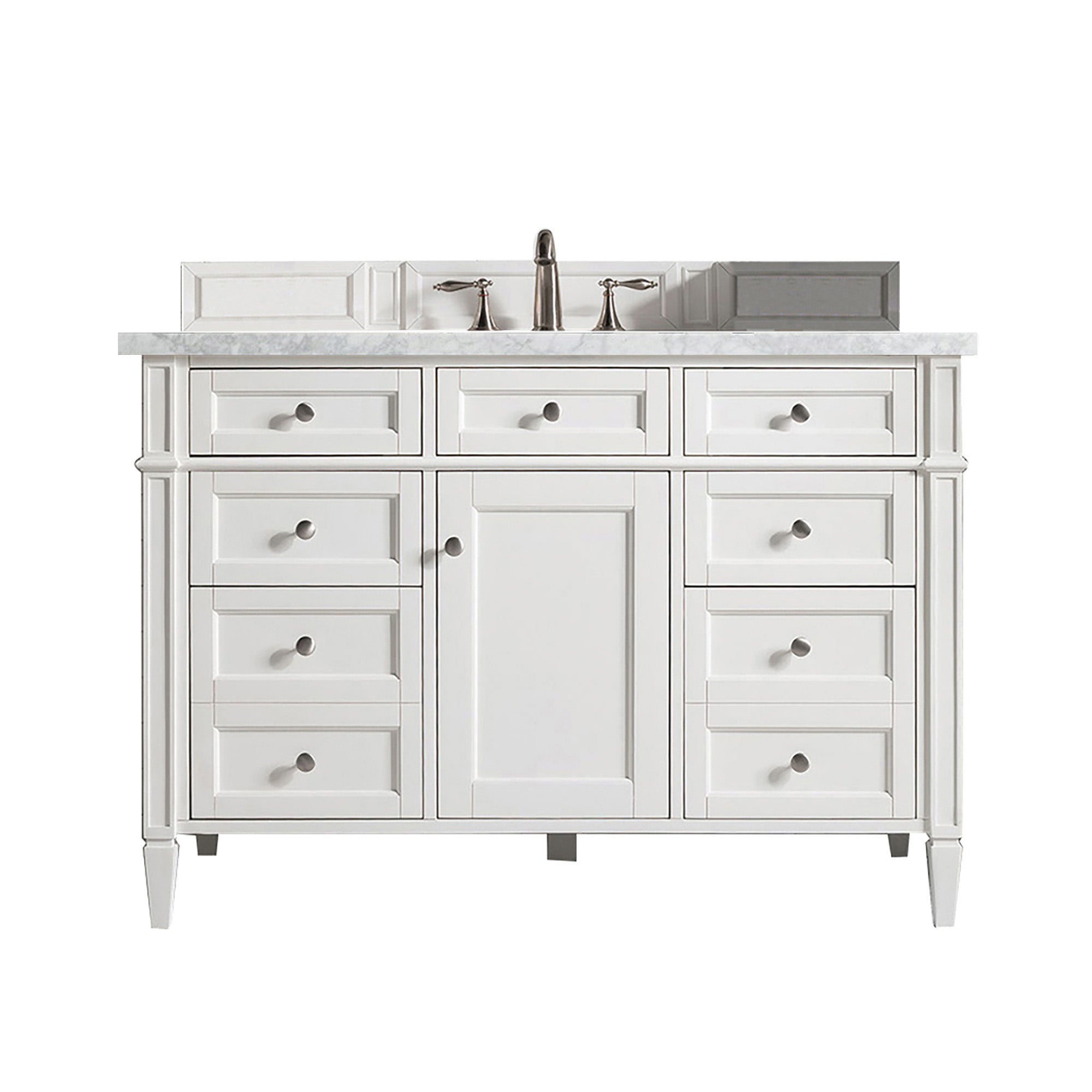 James Martin Brittany 48" Single Vanity in Bright White with 3cm Countertop