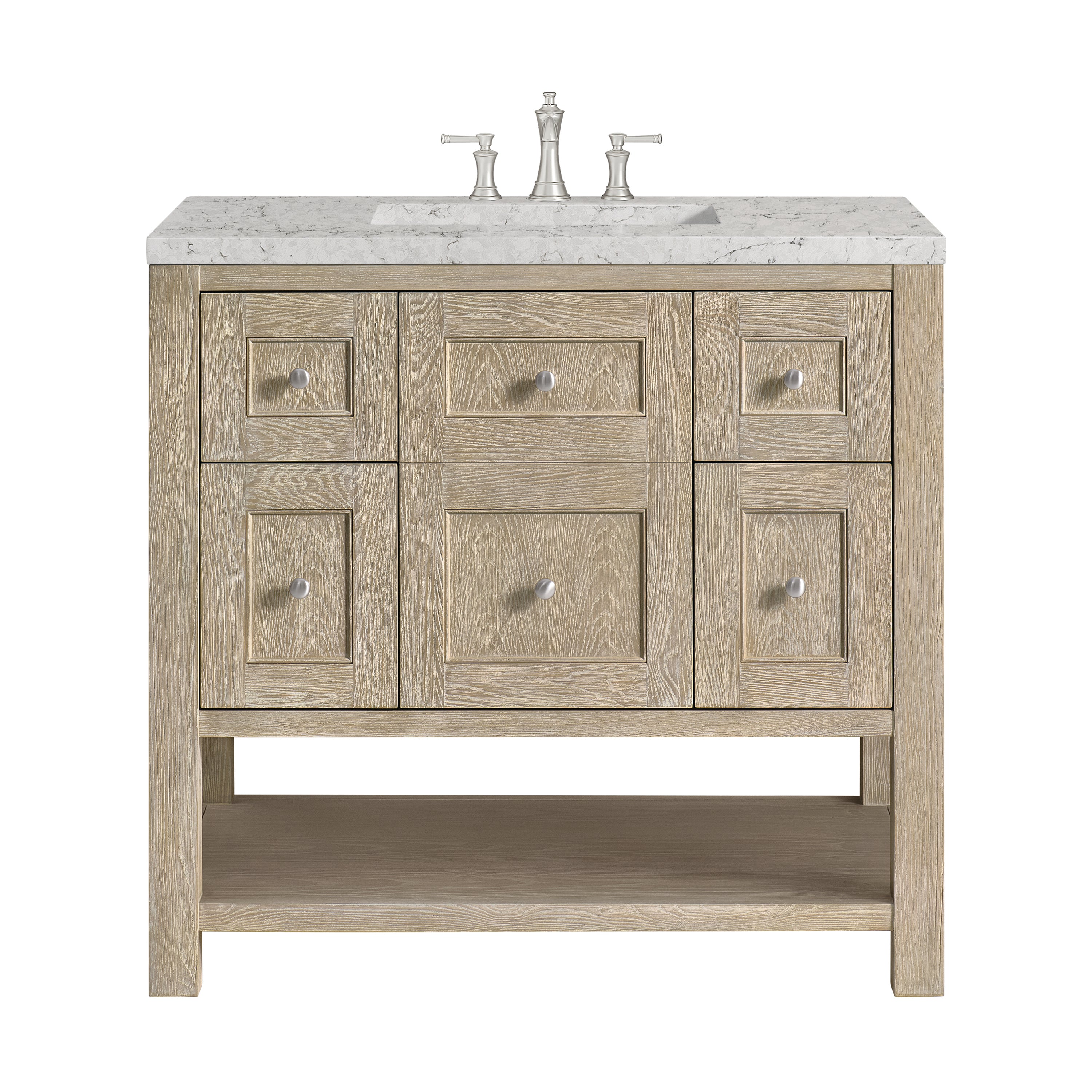James Martin Breckenridge 36" Single in Whitewashed Oak with 3cm Countertop