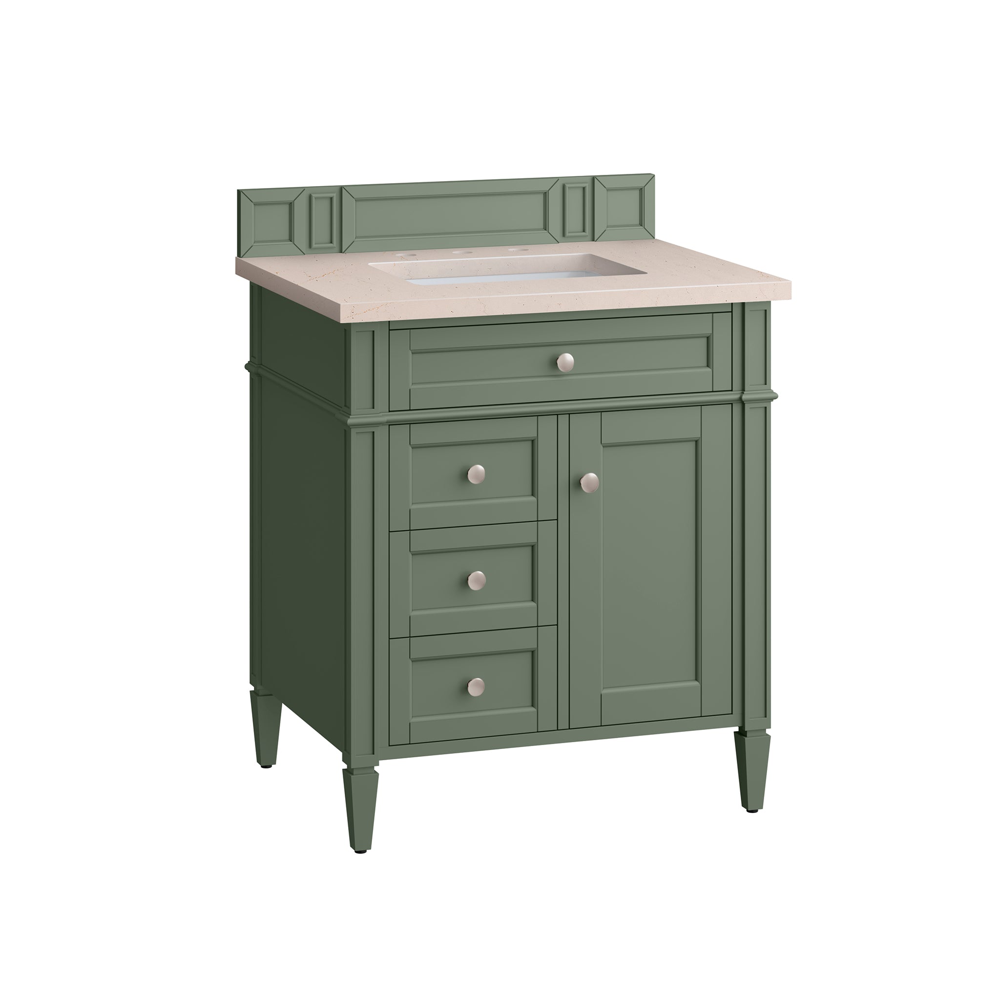 James Martin Brittany 30" Single Vanity in Smokey Celadon with 3cm Countertop