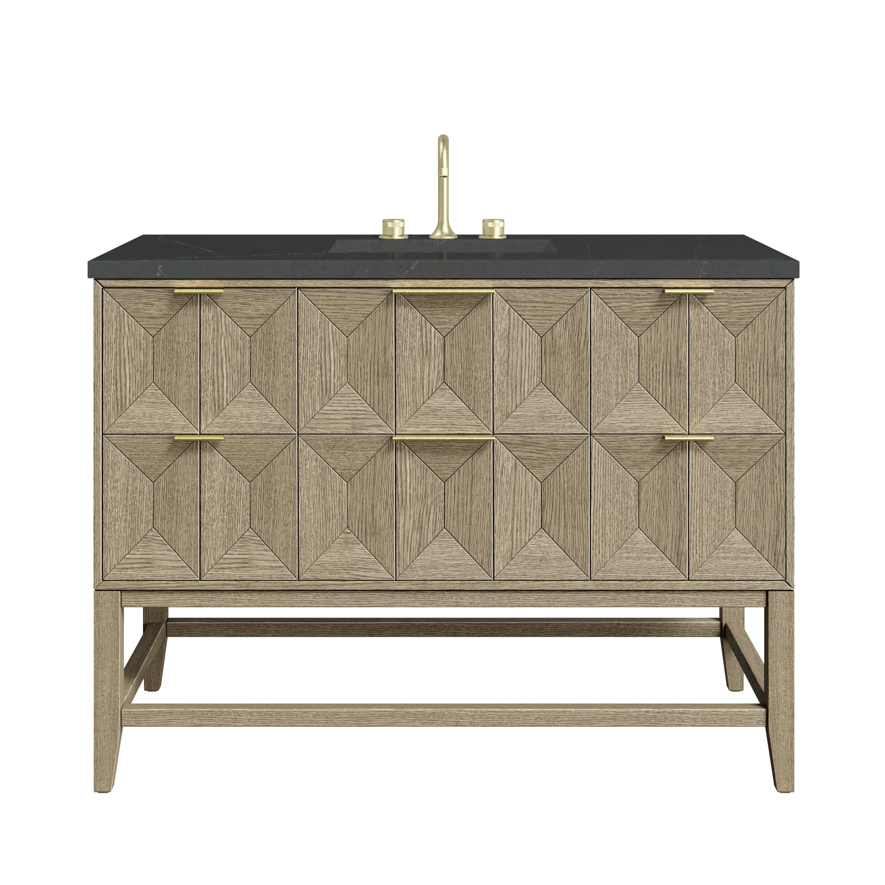 James Martin Emmeline 48" Single Vanity in Pebble Oak with 3cm Countertop