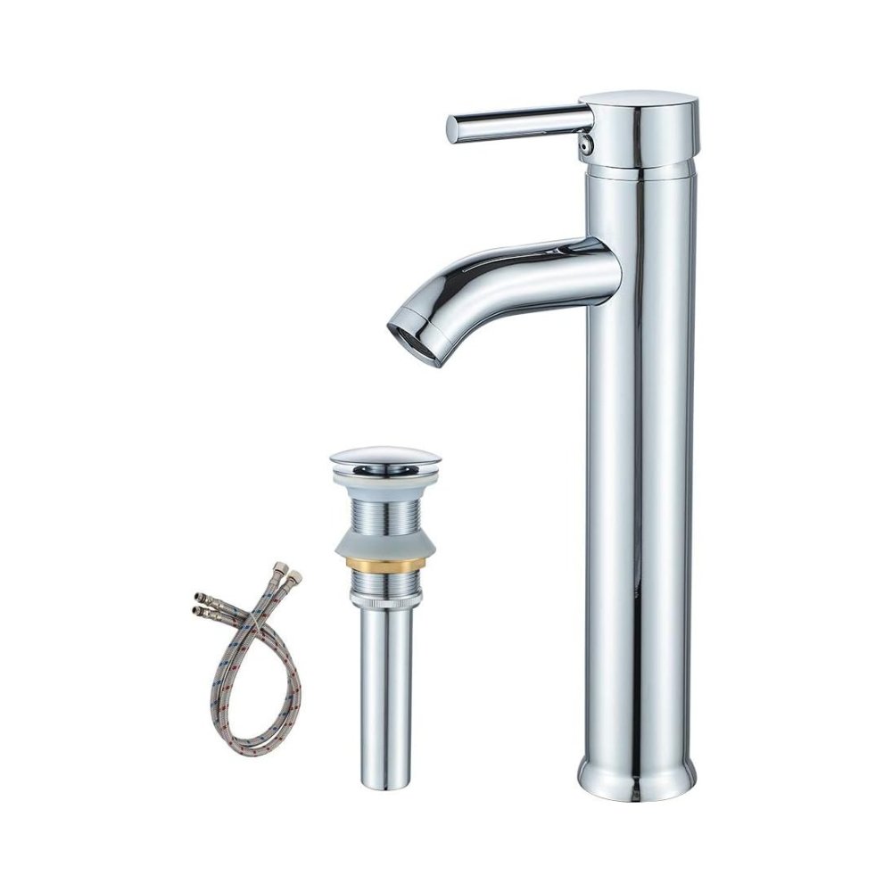 Chans Furniture Vessel FA-CHROME Polished Chrome Single-Handle Vessel Sink Faucet with Waterfall Spout for Elegant Bathrooms