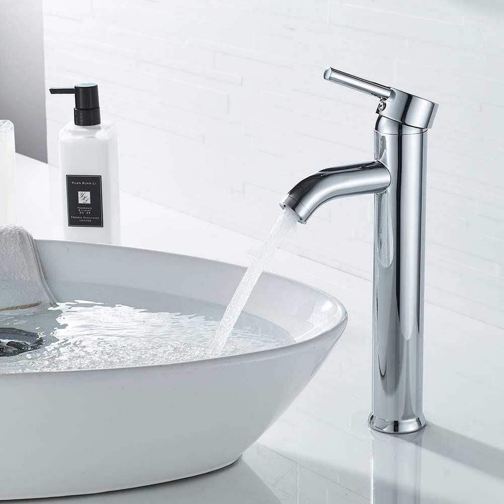 Chans Furniture Vessel FA-CHROME Polished Chrome Single-Handle Vessel Sink Faucet with Waterfall Spout for Elegant Bathrooms