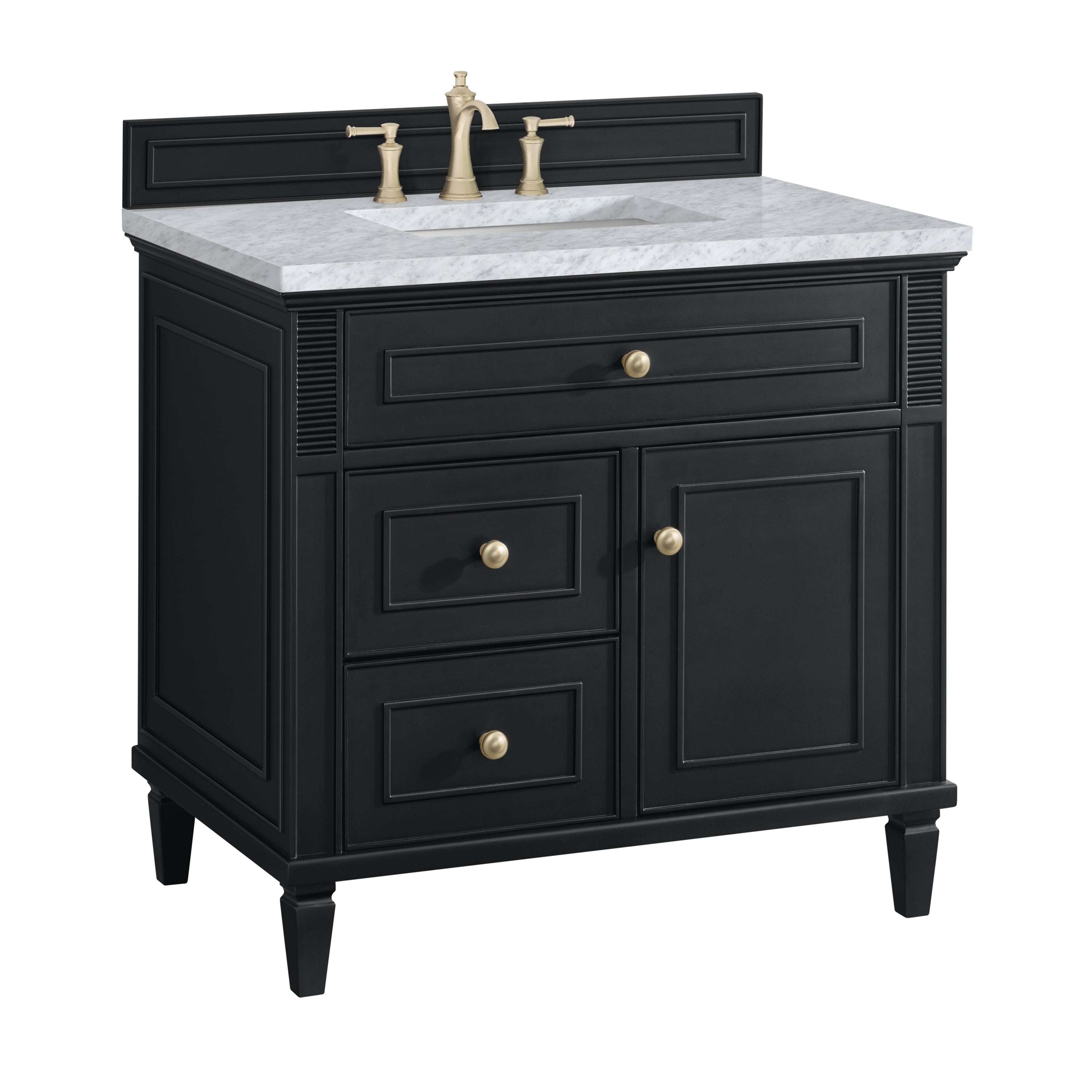 James Martin Lorelai 36" Single Vanity in Black Onyx with 3cm Countertop