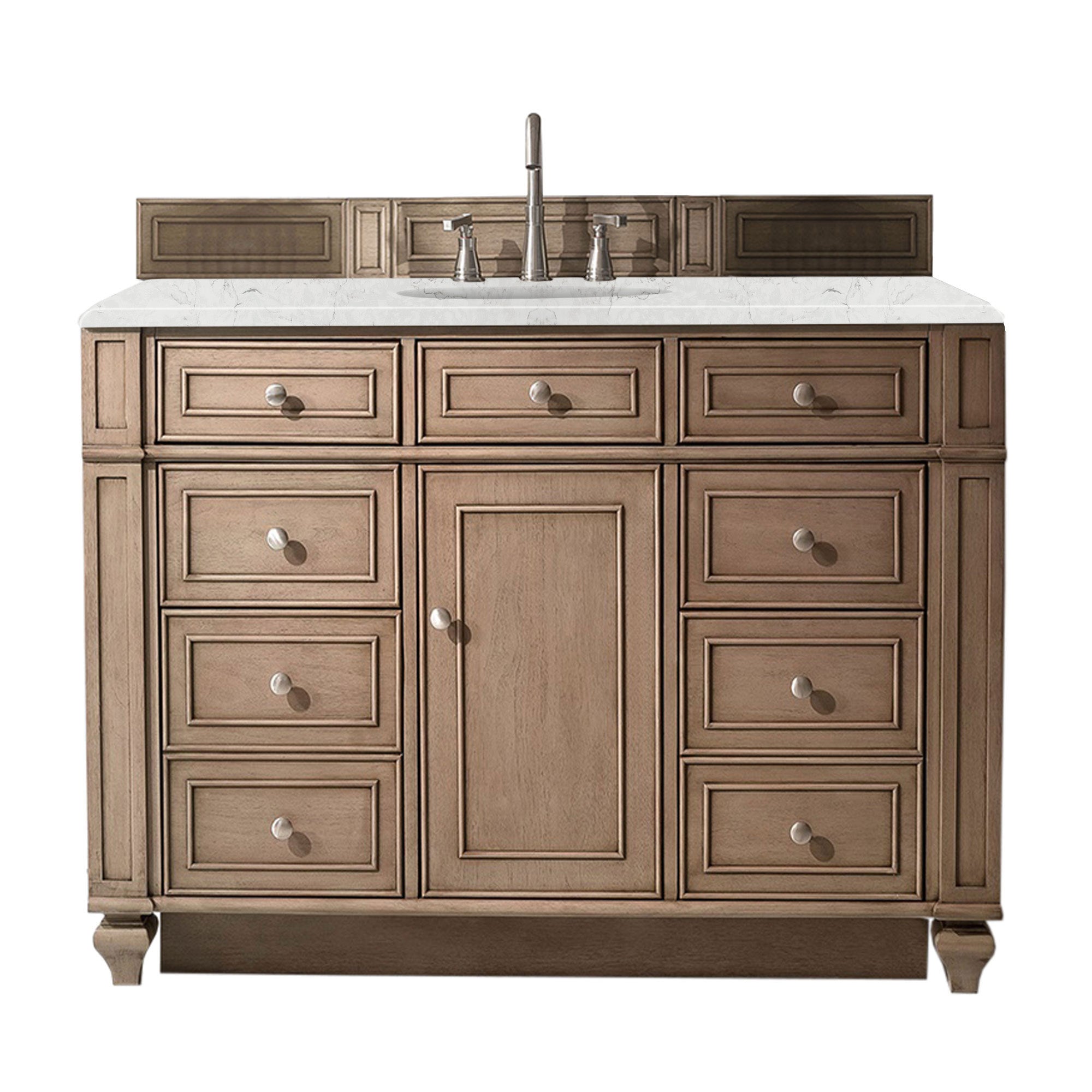 James Martin Bristol 48" Single Vanity in Whitewashed Walnut with 3cm Countertop