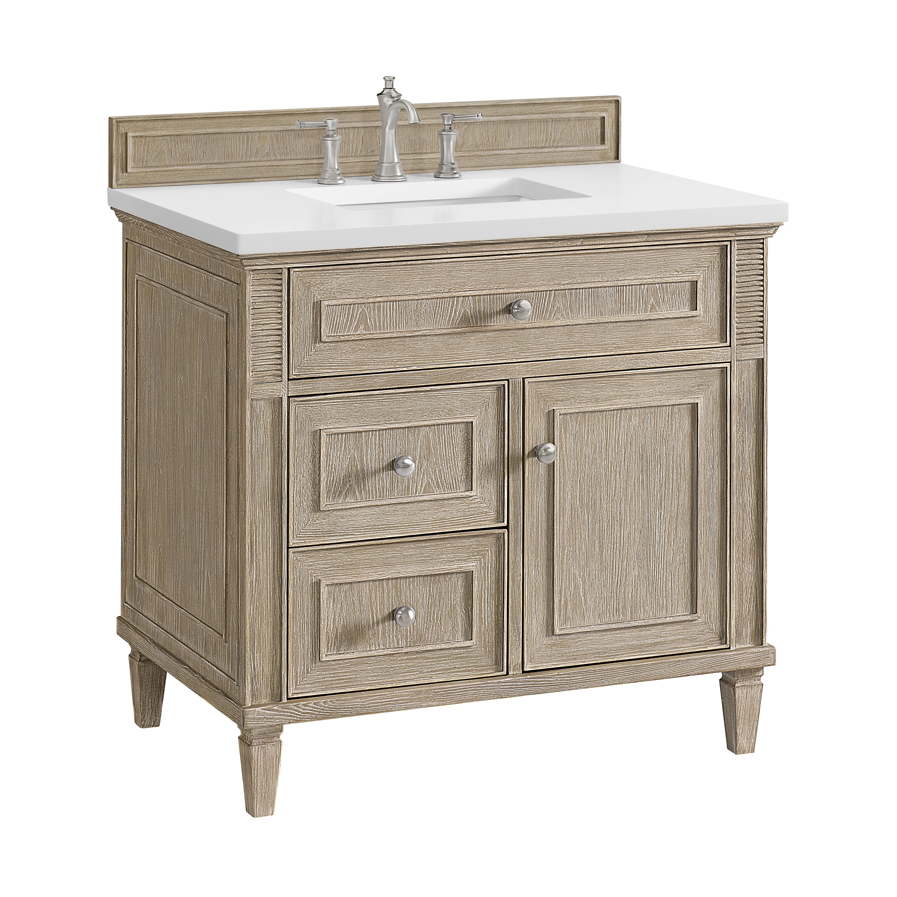 James Martin Lorelai 36" Single Vanity in Whitewashed Oak with 3cm Countertop