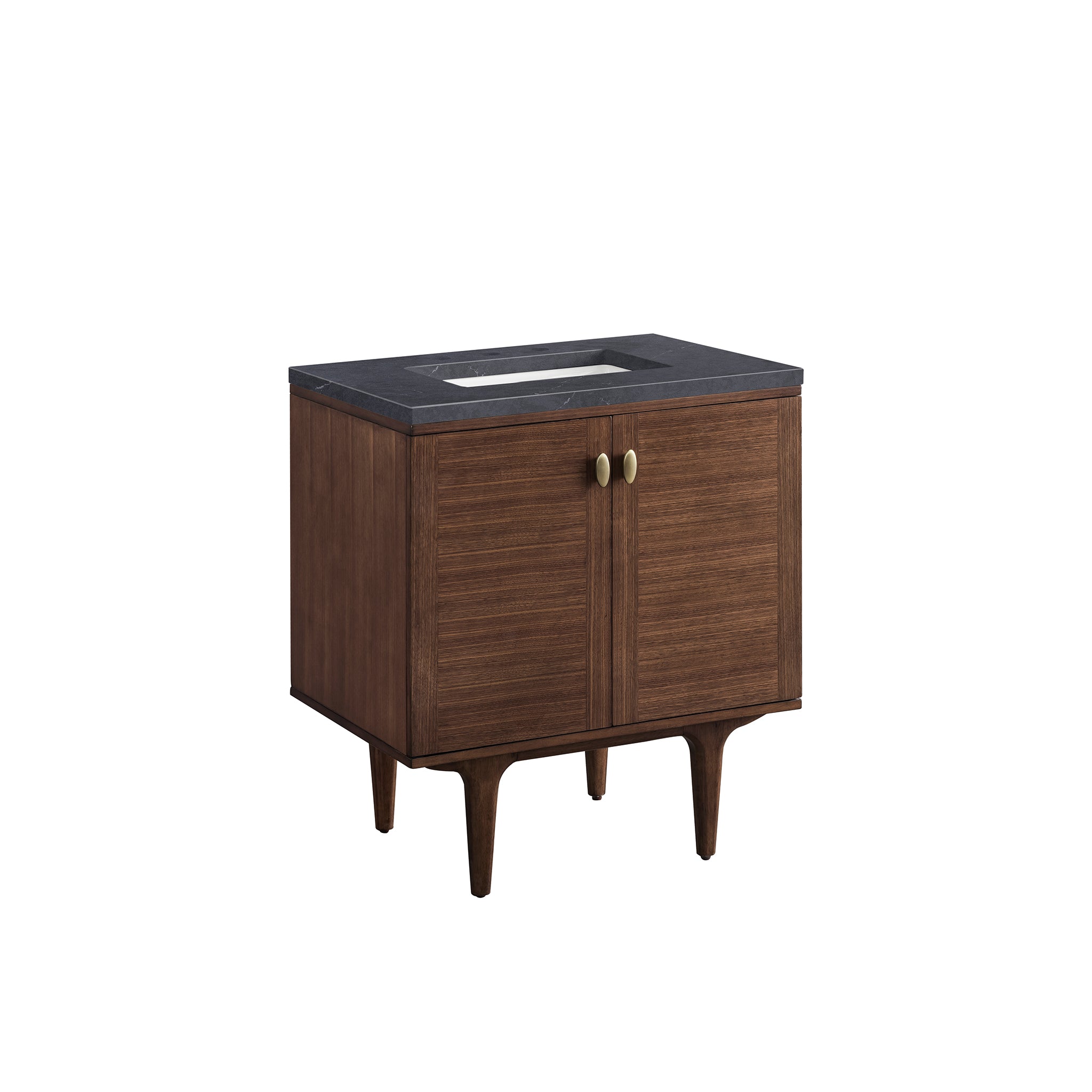 James Martin Amberly 30" Single Vanity in Mid-Century Walnut with 3cm Countertop