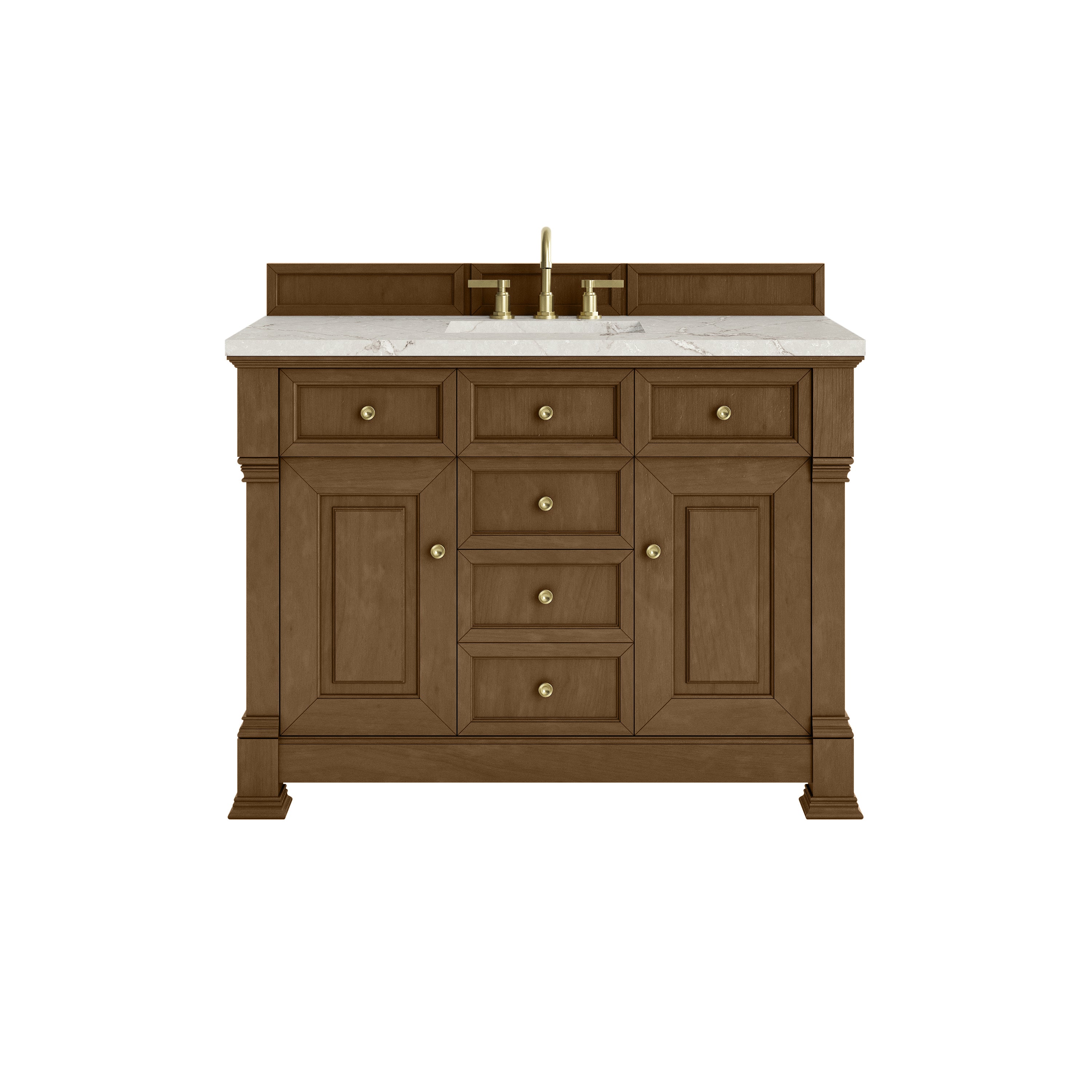 James Martin Brookfield 48" Single Vanity in Honey Oak with 3cm Countertop and FreePower Wireless Charger