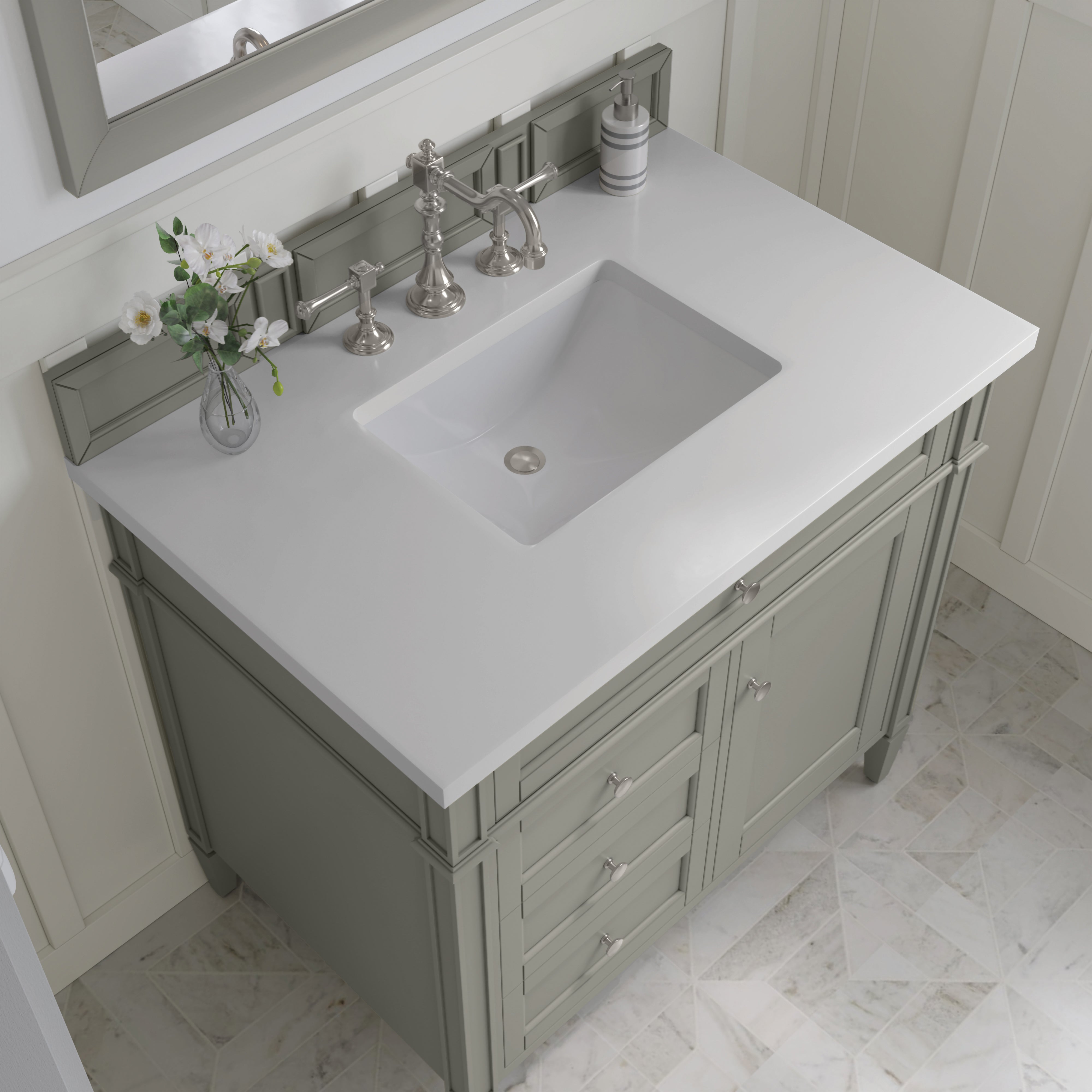 James Martin Brittany 36" Single Vanity in Urban Gray with 3cm Countertop