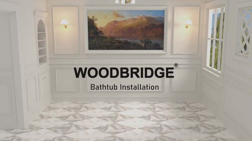 Load video: WOODBRIDGE B0016 59 Inch Acrylic Freestanding Soaking Bathtub