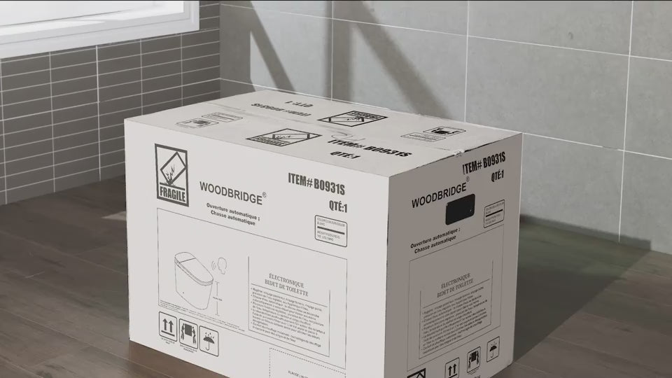 Load video: WOODBRIDGE B0931S Smart Bidet Toilet – Auto Flush, Foam Shield &amp; ADA Height | SKU: B0931S