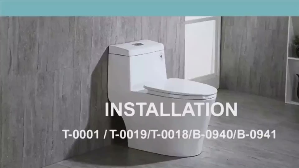 Load video: WOODBRIDGE T-0018 / B-0735 Dual Flush Elongated One-Piece Toilet with Soft Close Seat