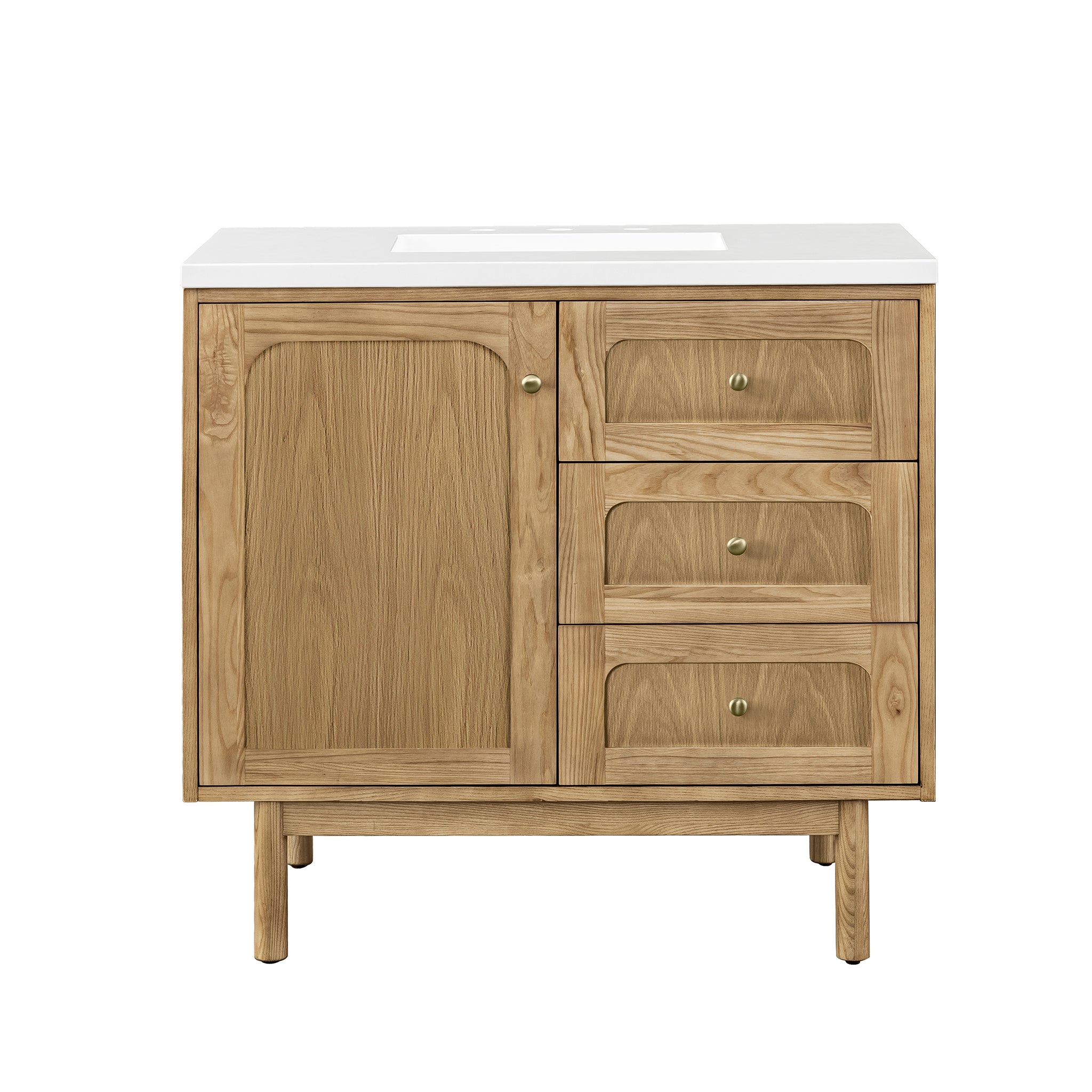 James Martin Laurent 36" Single Vanity in Light Natural Oak with 3cm Countertop
