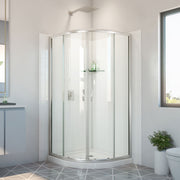DreamLine Prime 38 inch x 38 inch x 78 3/4 inch H Semi-Frameless Sliding Shower Enclosure , Shower Base, and Wall Kit
