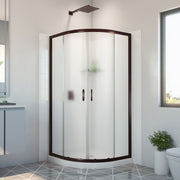 DreamLine Prime 33 inch x 33 inch x 78 3/4 inch H Semi-Frameless Sliding Shower Enclosure, Shower Base, and Wall Kit