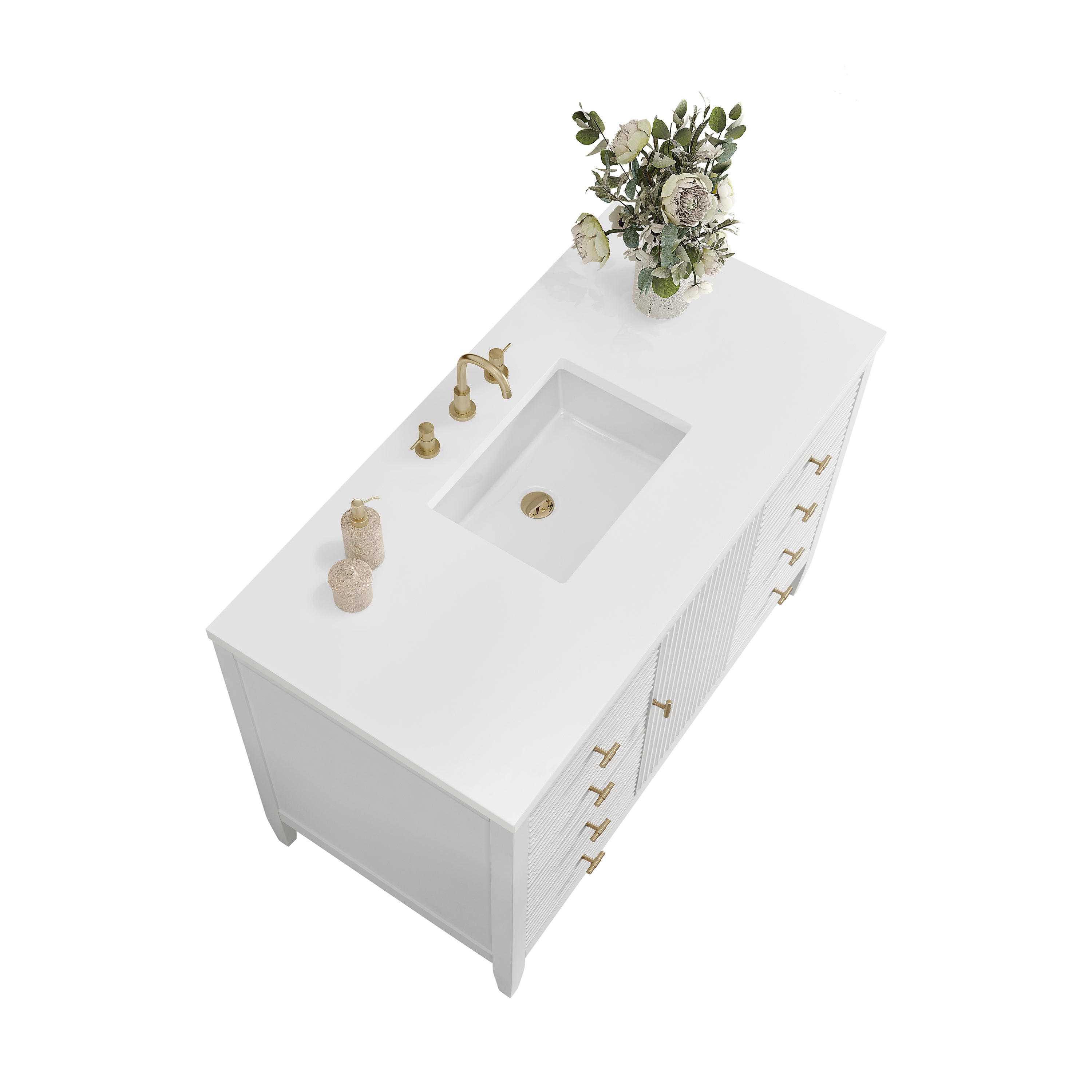 James Martin Myrrin 48" Single Vanity in Bright White with 3cm Countertop