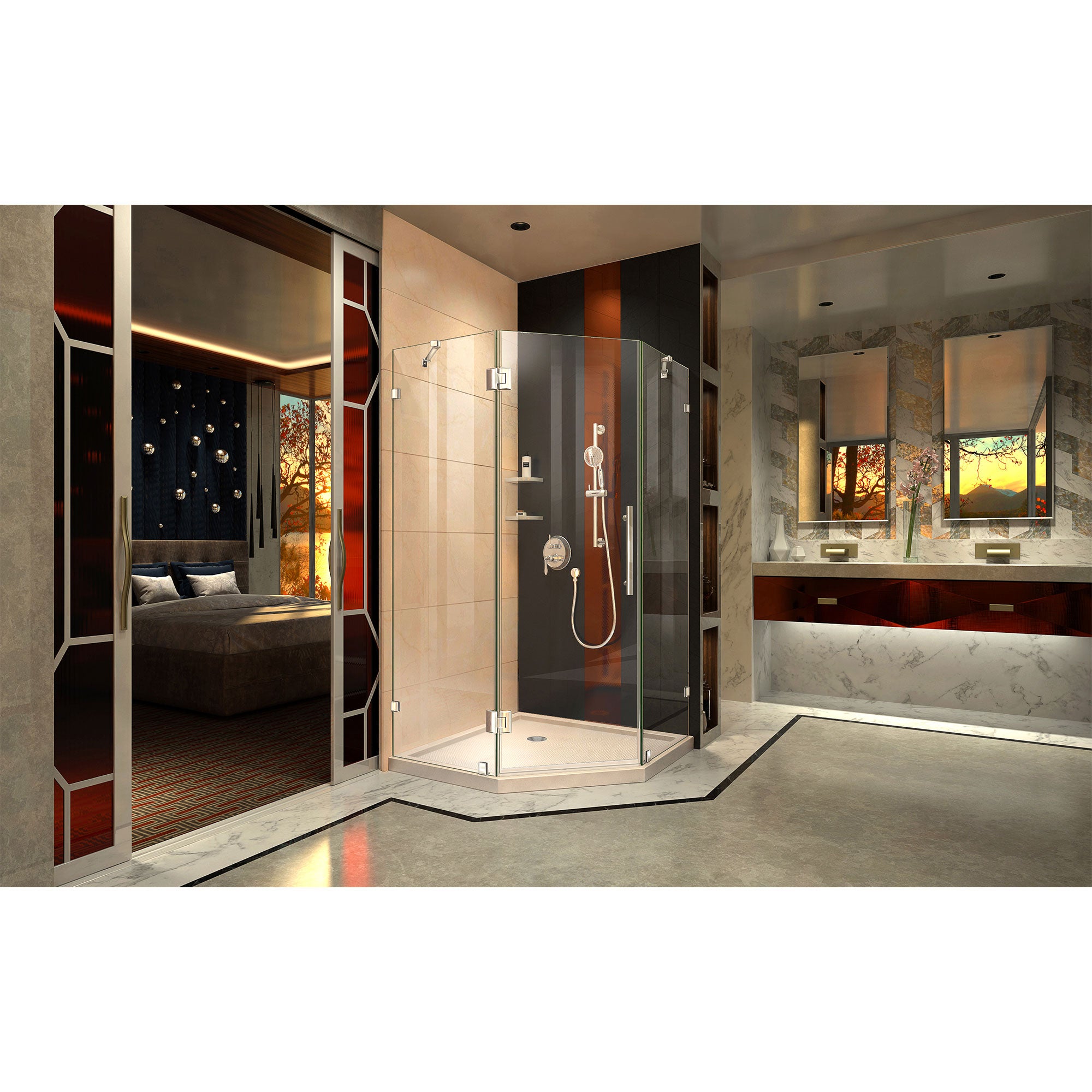 DreamLine Prism Lux 36" W Shower Enclosure Kit