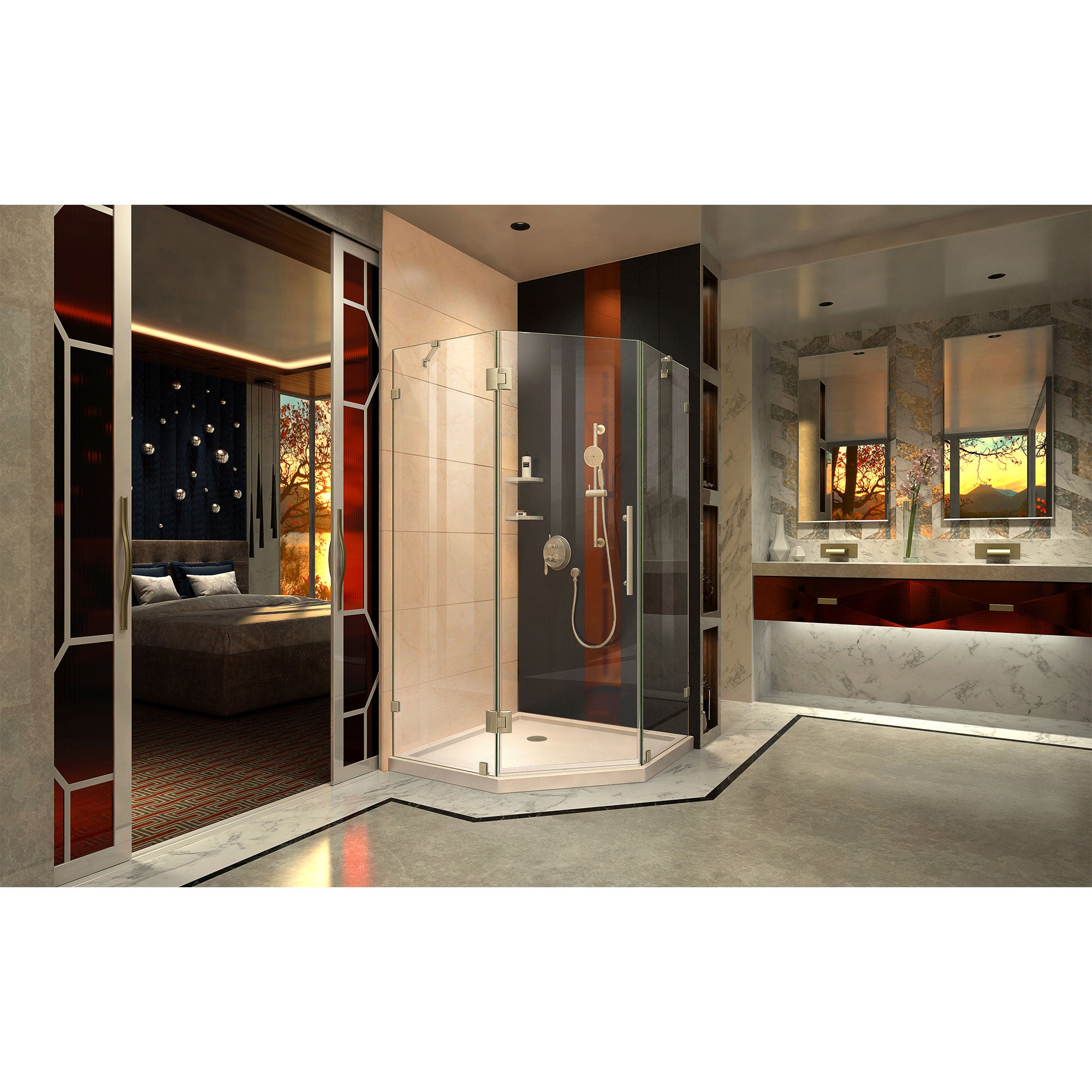 DreamLine Prism Lux 40" W Shower Enclosure Kit