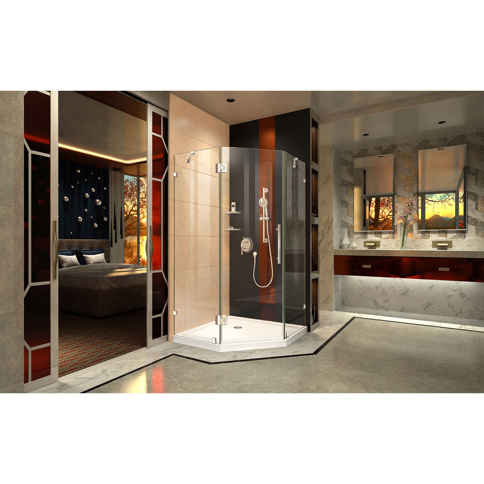 DreamLine Prism Lux 40" W Shower Enclosure Kit