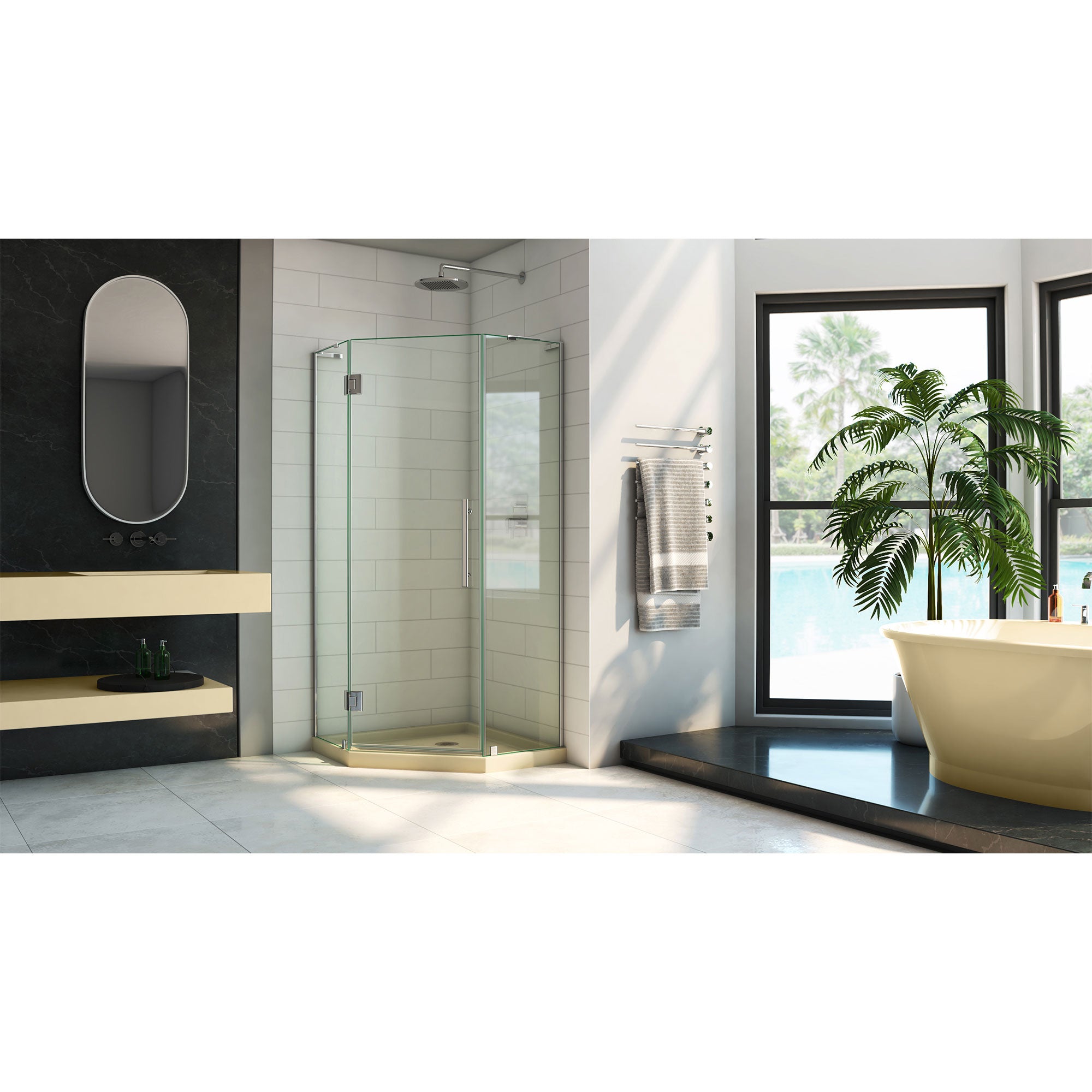 DreamLine Prism Plus 36" W Shower Enclosure Kit