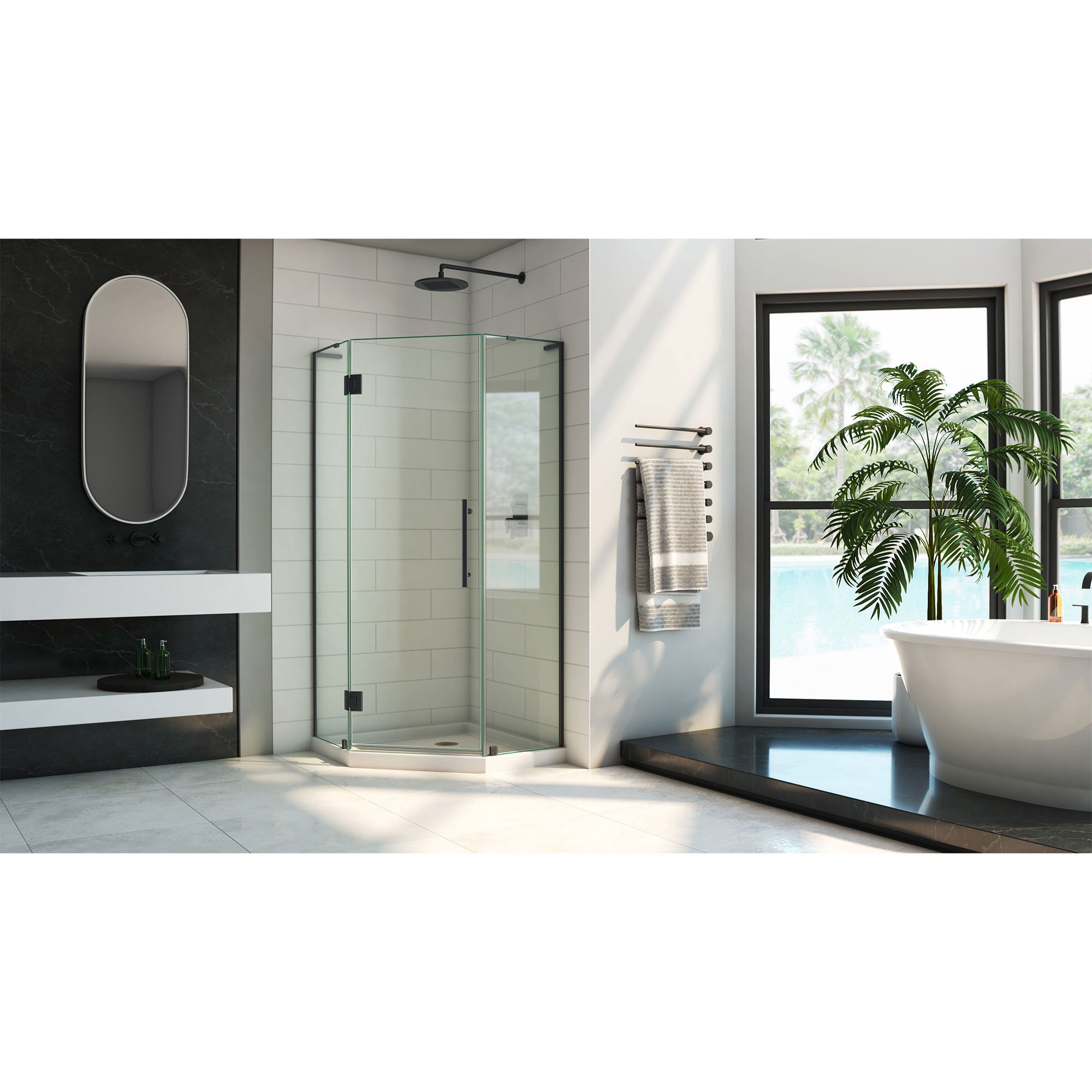 DreamLine Prism Plus 36" W Shower Enclosure Kit