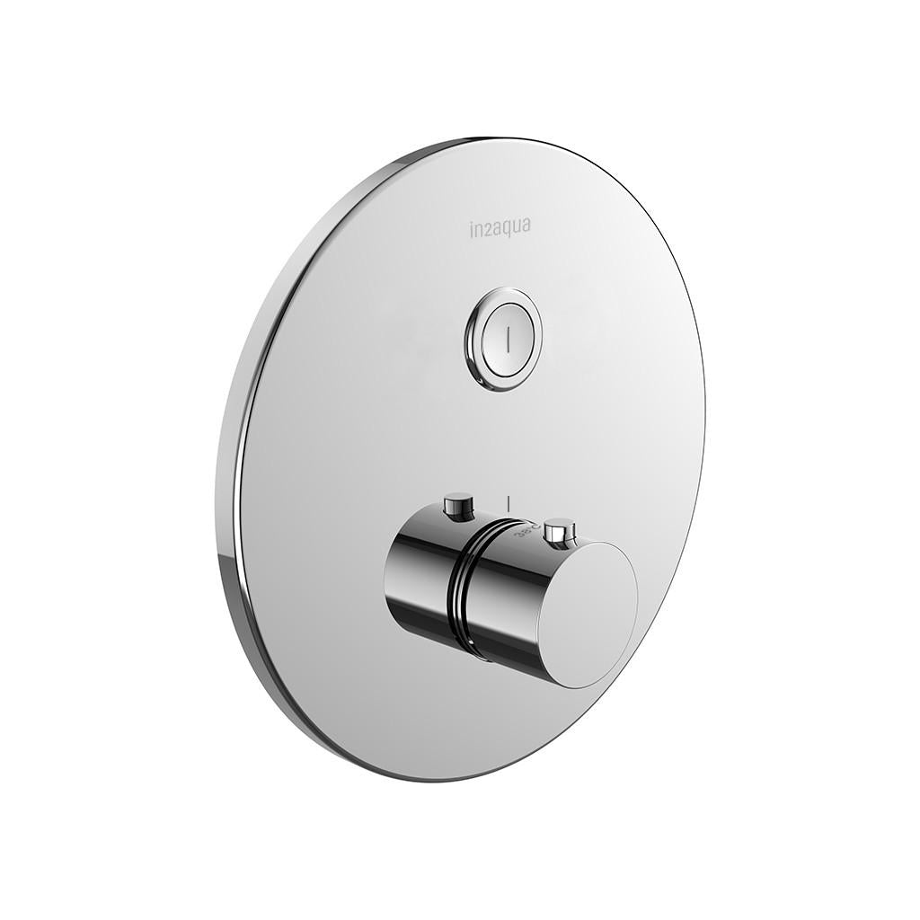 in2aqua Urban thermostatic valve trim kit with 1 push-button