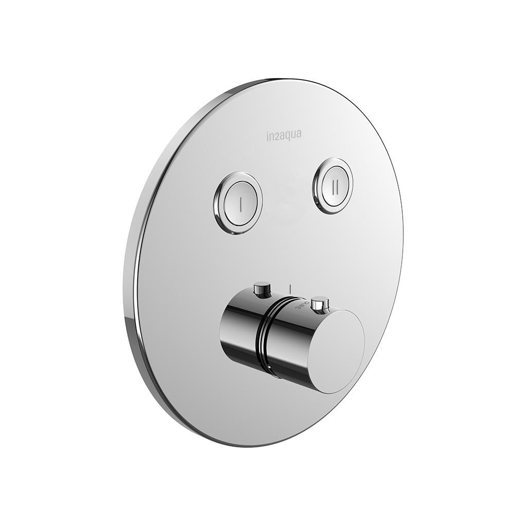 in2aqua Urban thermostatic valve trim kit with 2 push-button