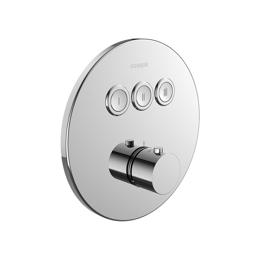 in2aqua Urban thermostatic valve trim kit with 3 push-button
