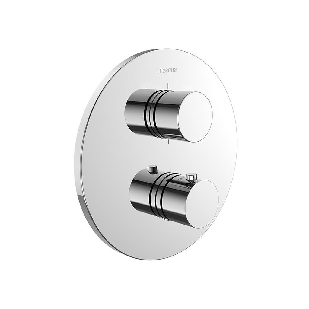in2aqua Urban thermostatic valve trim kit with integrated stop, volume control and manual diverter