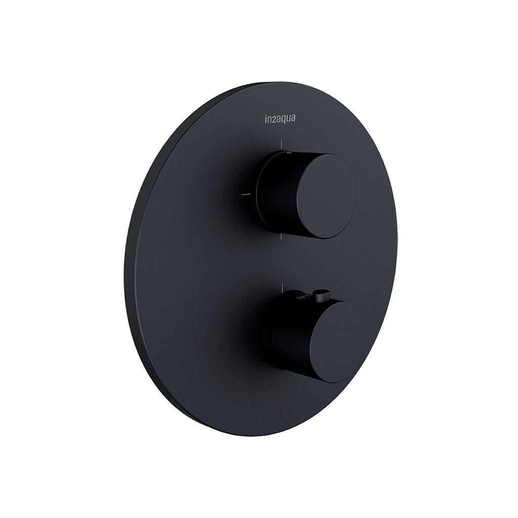in2aqua Urban thermostatic valve trim kit with integrated stop, volume control and manual diverter
