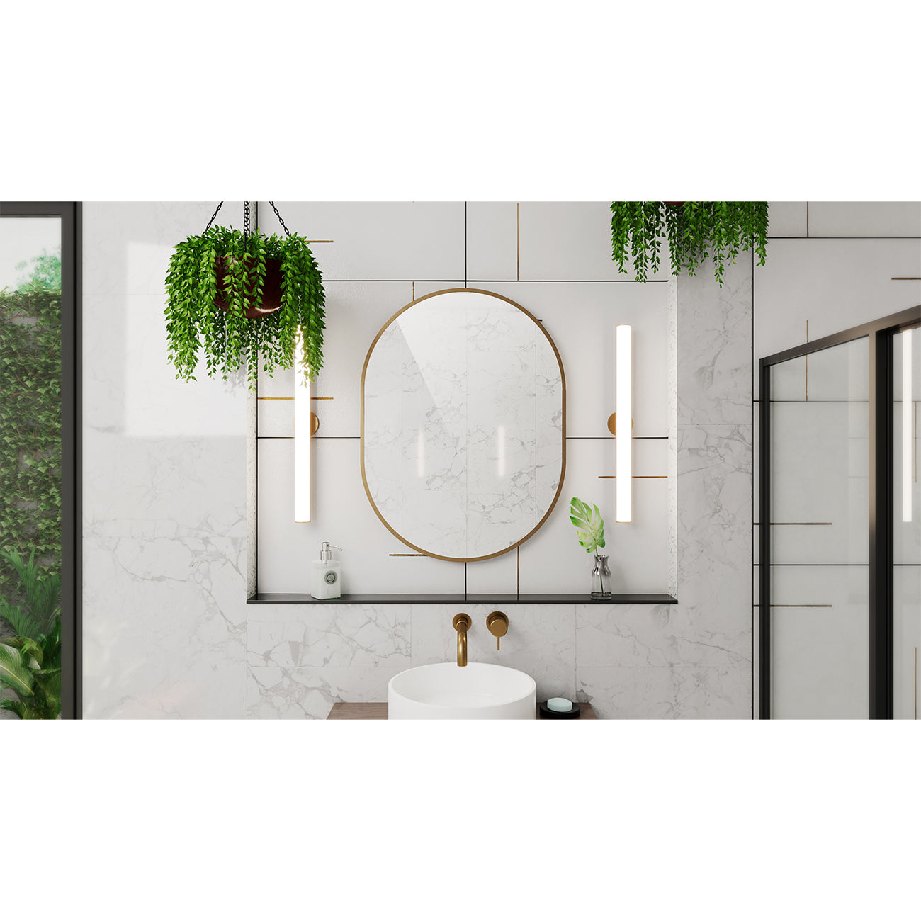 Prospero 32 x 24 Oval Mirror Brushed Brass