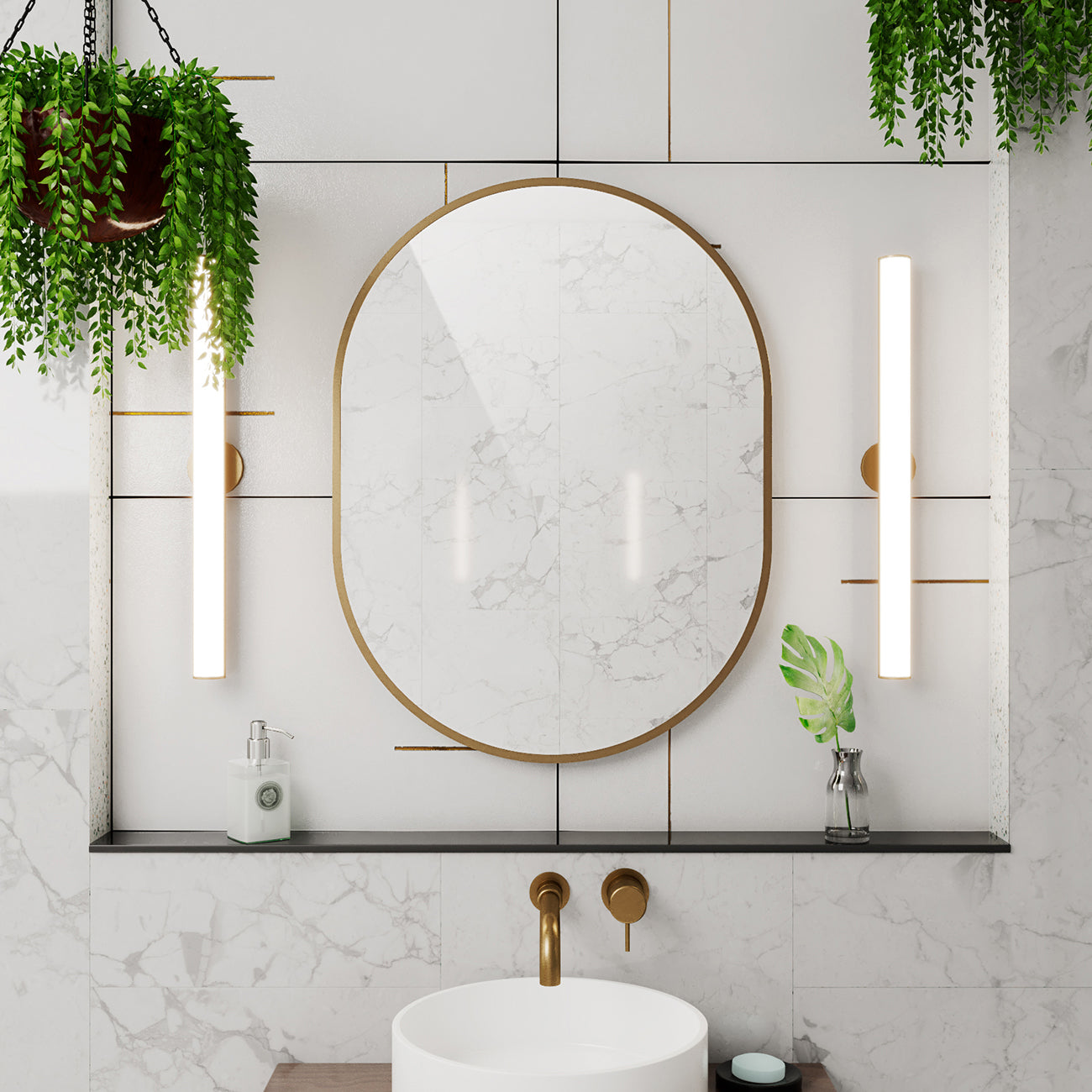 Prospero 32 x 24 Oval Mirror Brushed Brass