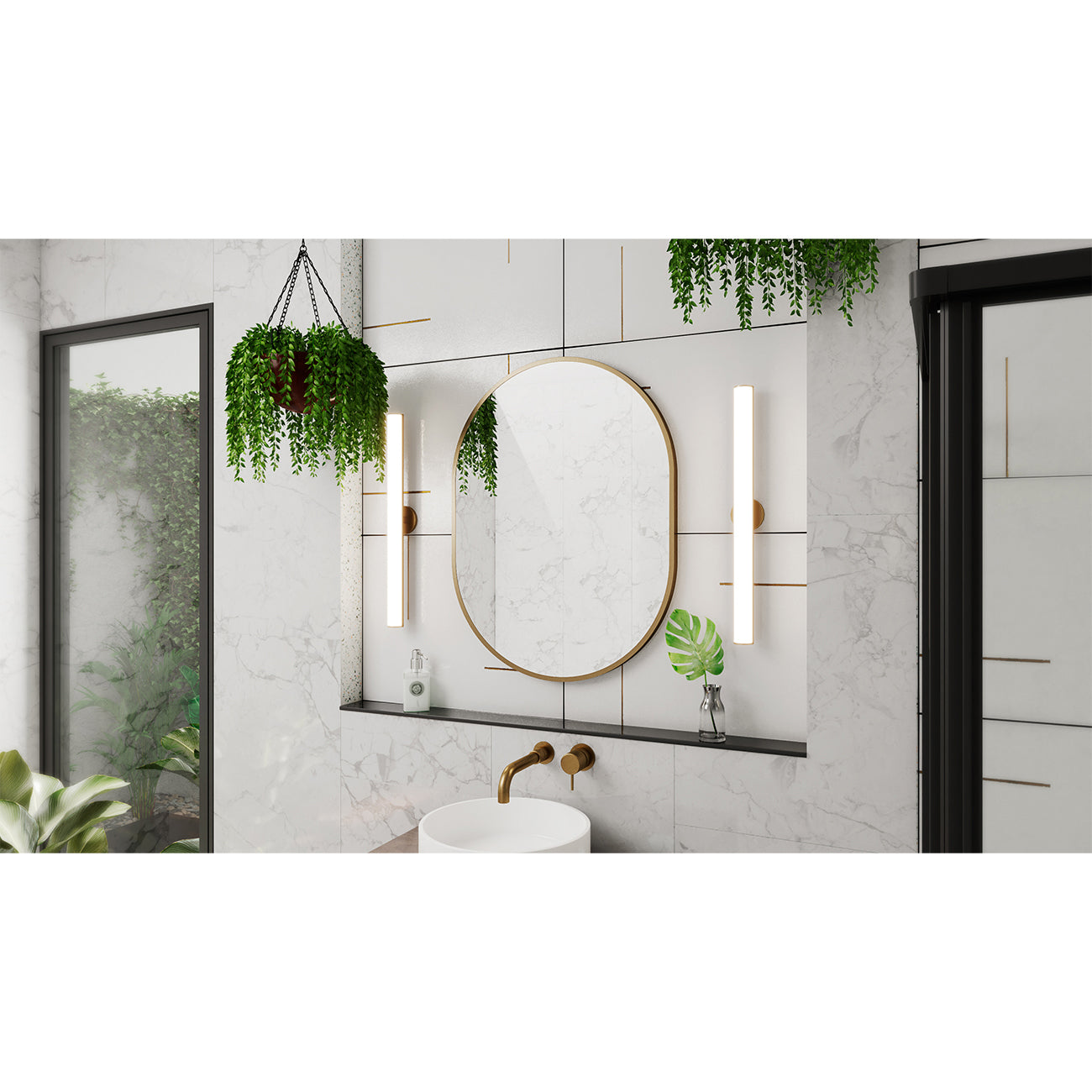 Prospero 32 x 24 Oval Mirror Brushed Brass