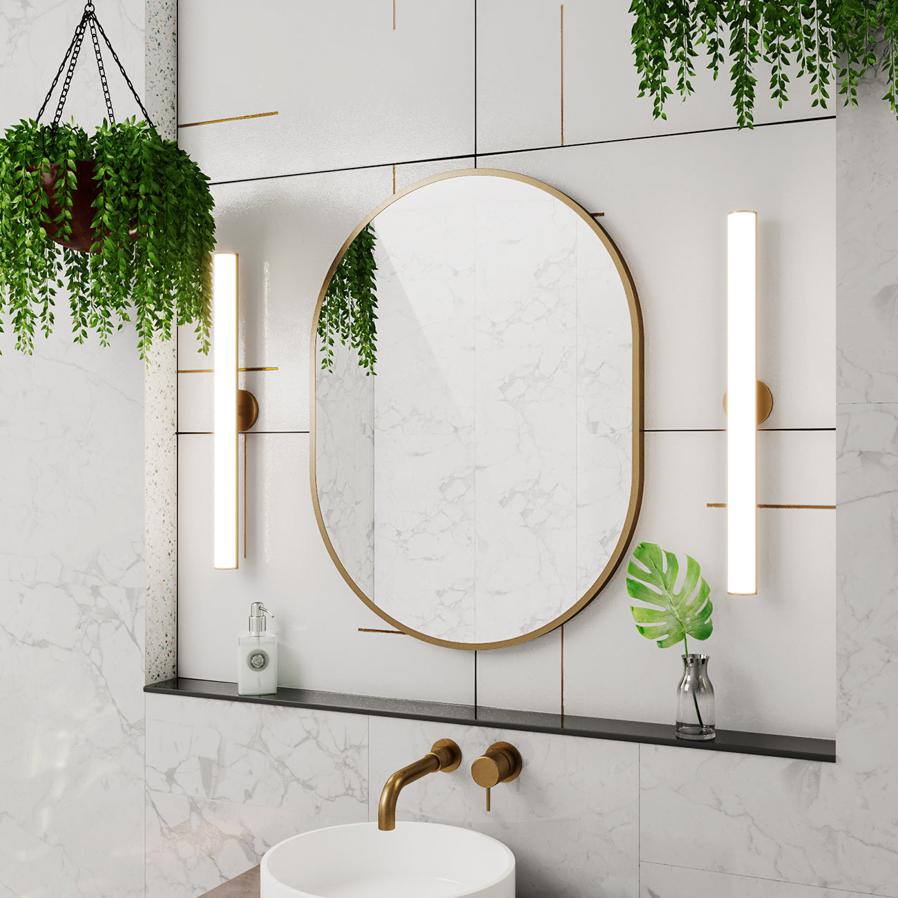 Prospero 32 x 24 Oval Mirror Brushed Brass