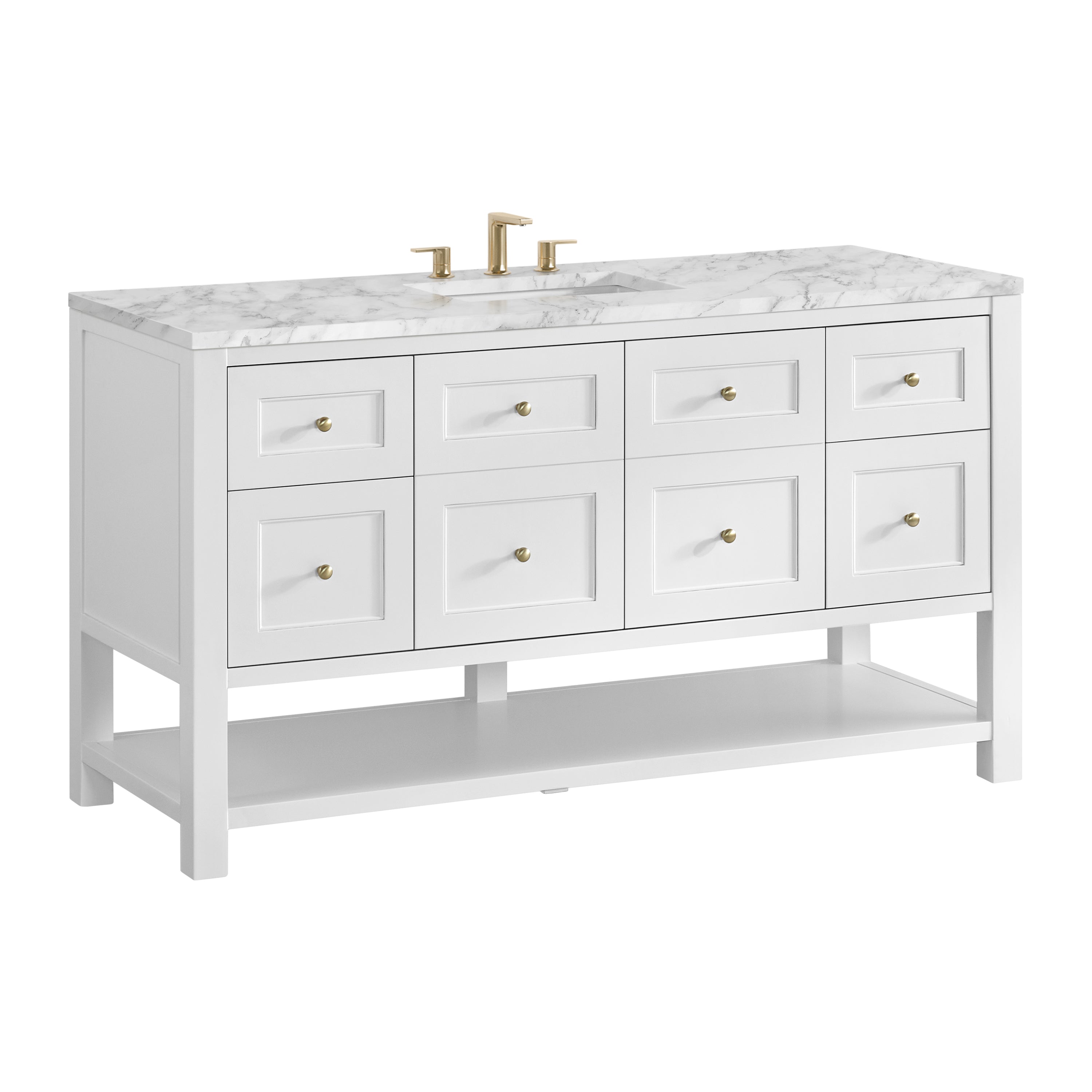 James Martin Breckenridge 60" Single Vanity in Bright White with 3cm Countertop