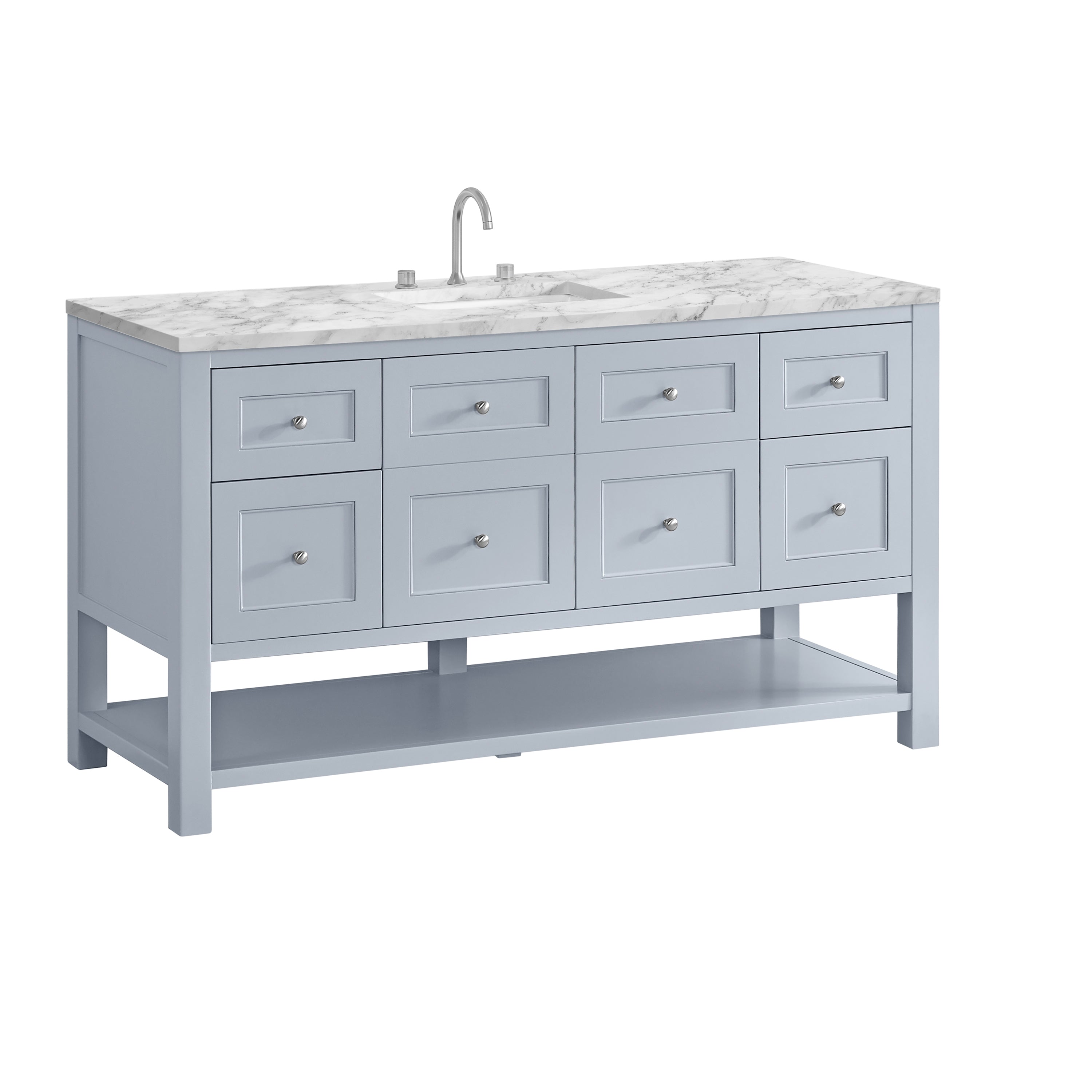 James Martin Breckenridge 60" Single Vanity in Serenity Blue with 3cm Countertop