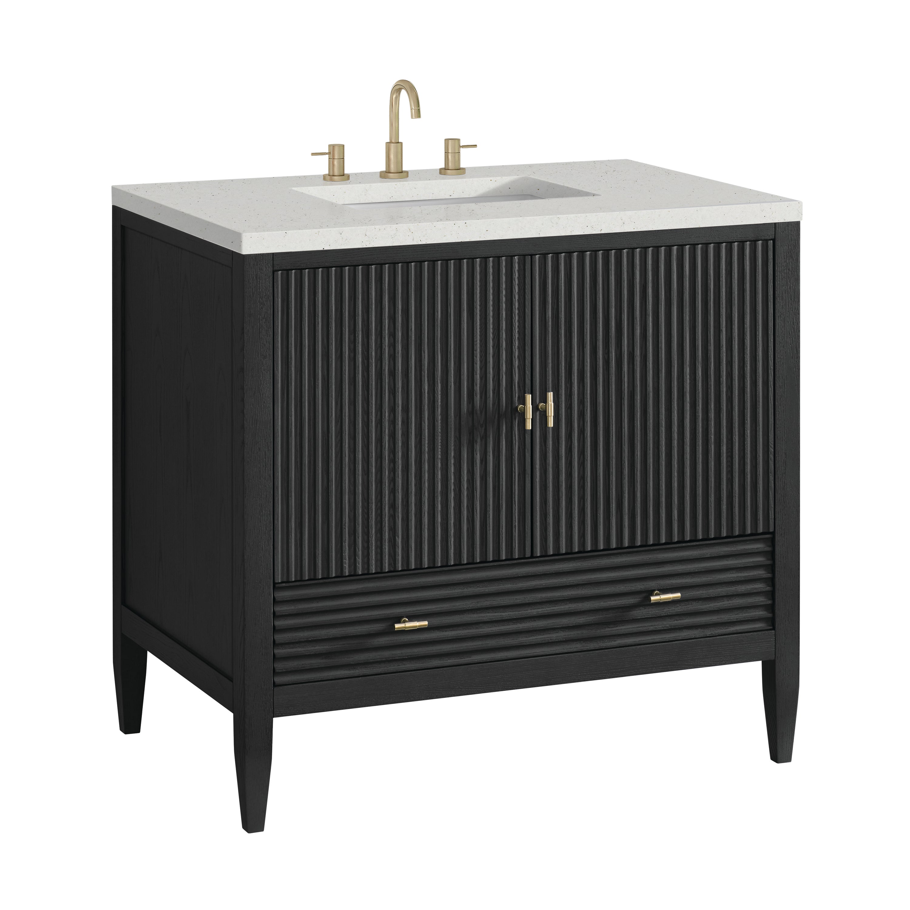 James Martin Myrrin 36" Vanity in Carbon Oak with 3cm Countertop