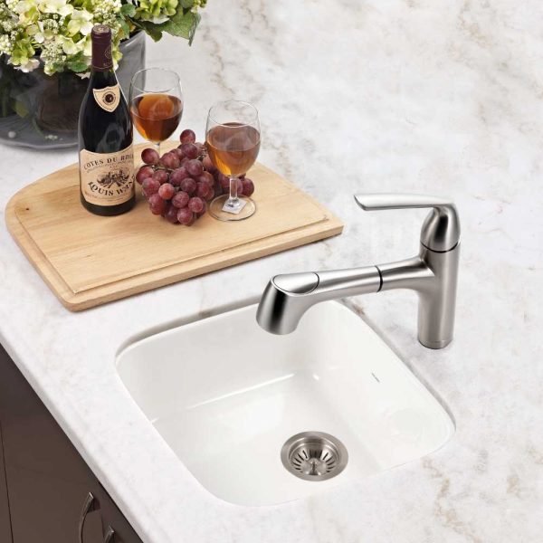 Platus Series 19" Fireclay Square Single Bowl Kitchen Sink