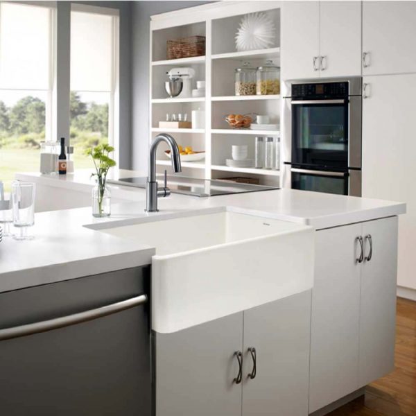 Houzer Platus 33" Fireclay Apron Front Farmhouse Single Bowl Kitchen Sink